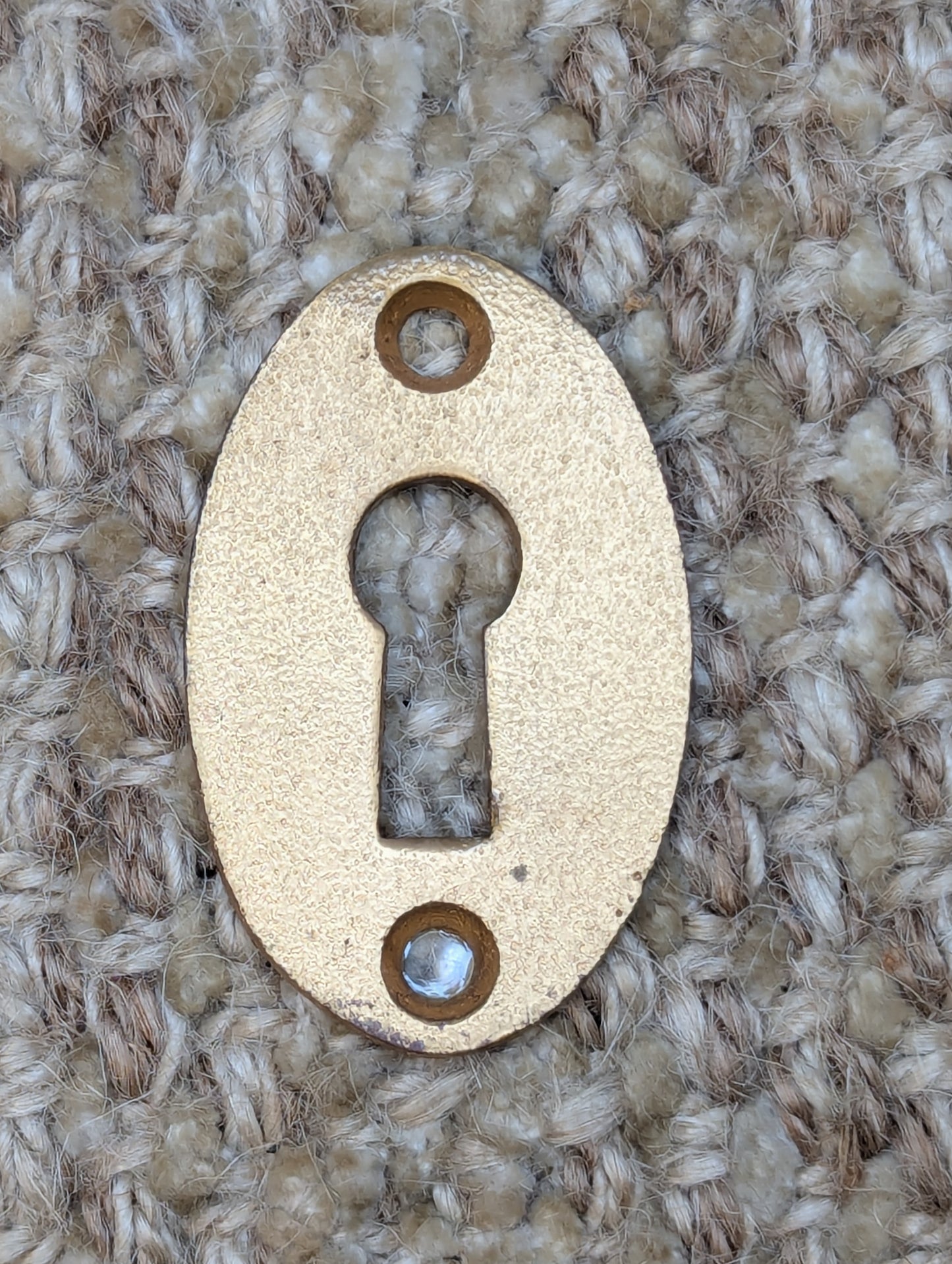 Antique Cast Brass Key Hole Cover Escutcheon Door Hardware