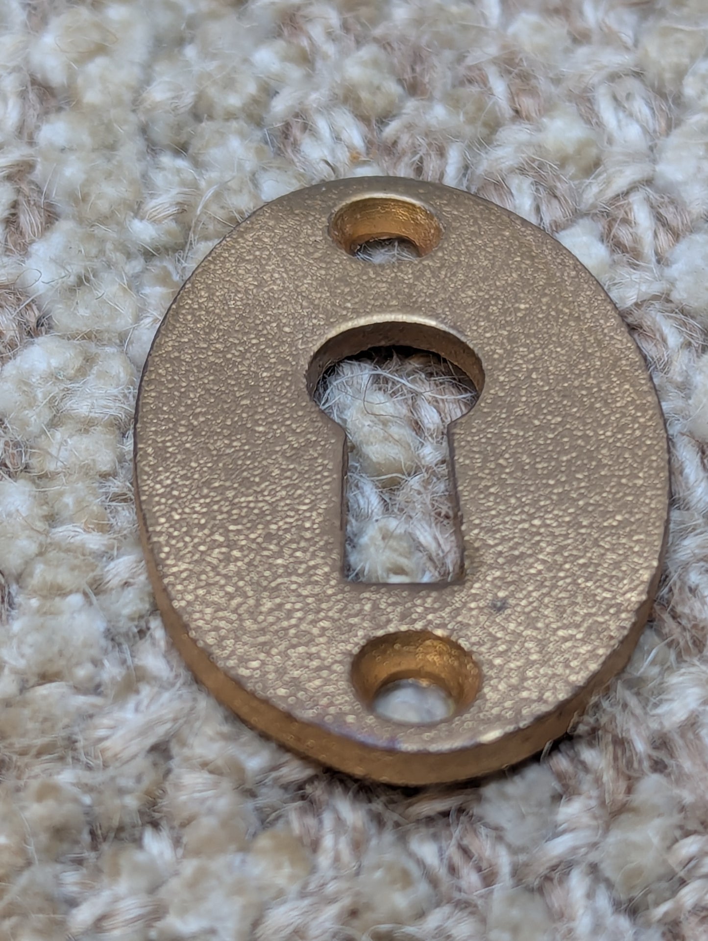 Antique Cast Brass Key Hole Cover Escutcheon Door Hardware