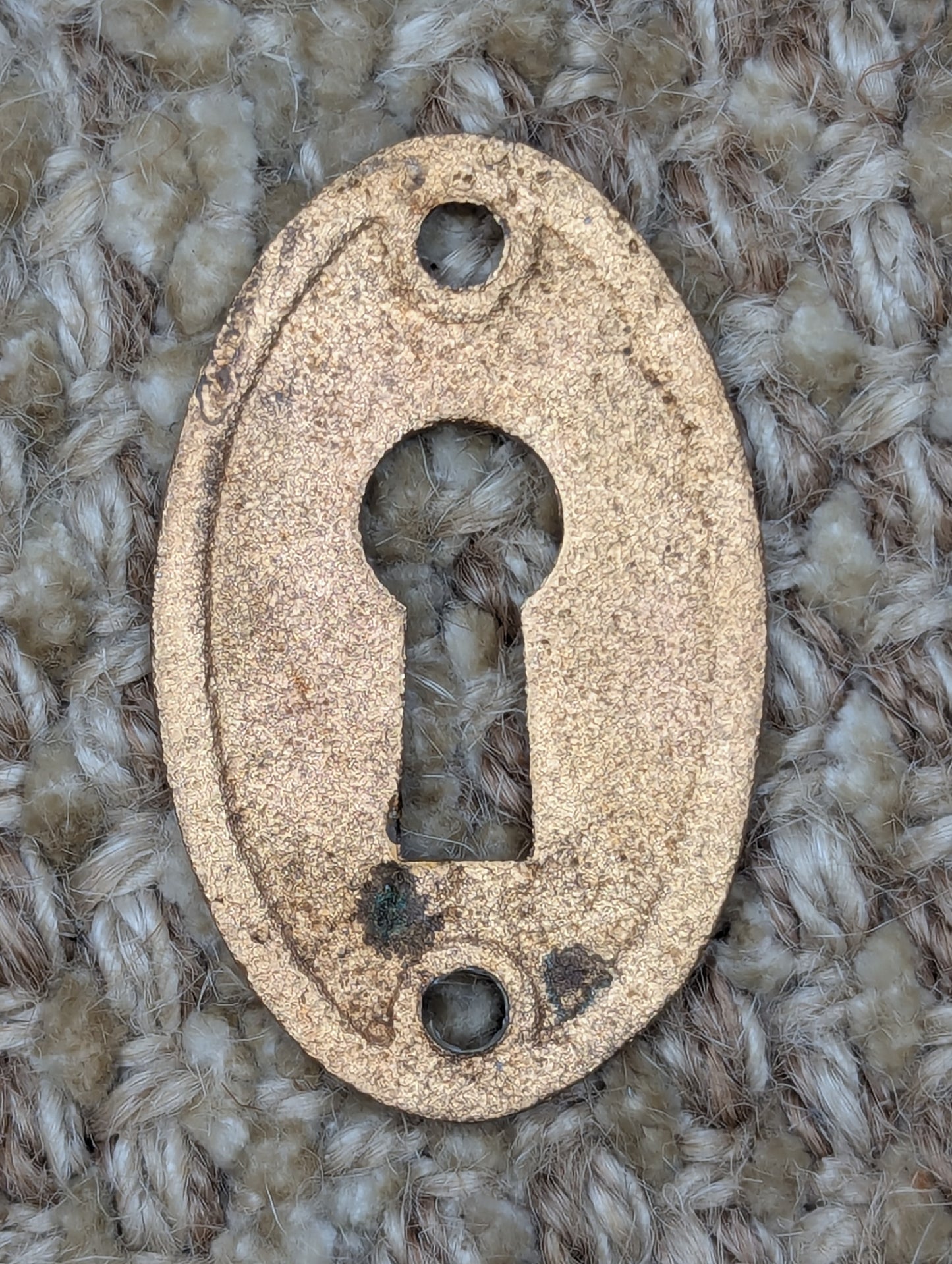 Antique Cast Brass Key Hole Cover Escutcheon Door Hardware