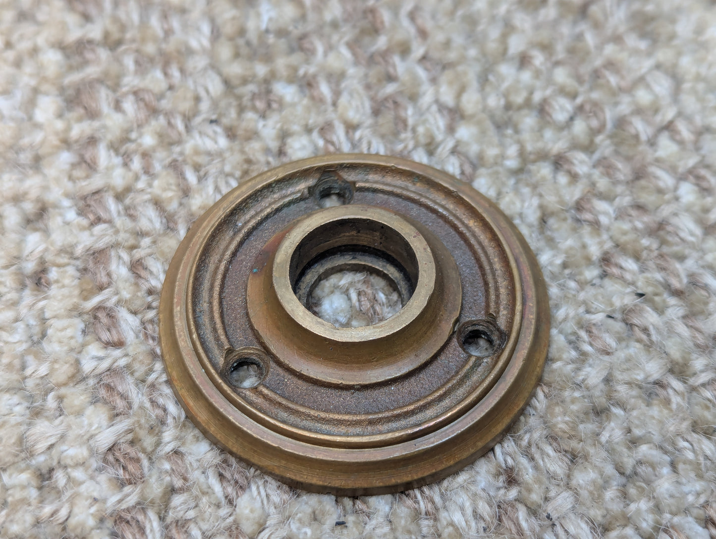 2 1/4" Antique Monroe #8650 Cast Brass Rosette Escutcheon For Door Knob Door Hardware