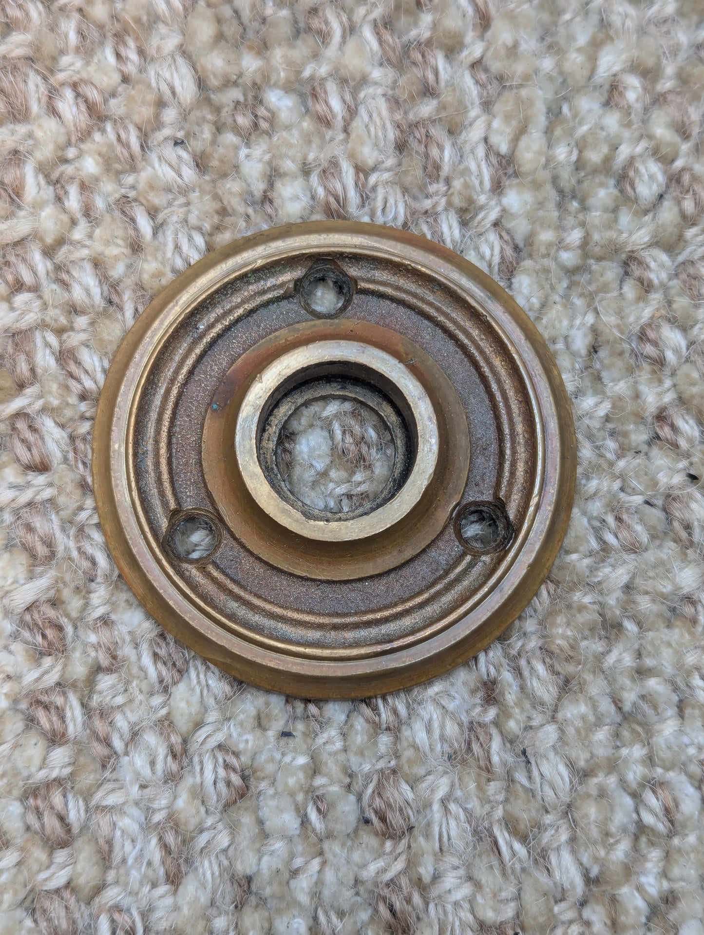 2 1/4" Antique Monroe #8650 Cast Brass Rosette Escutcheon For Door Knob Door Hardware