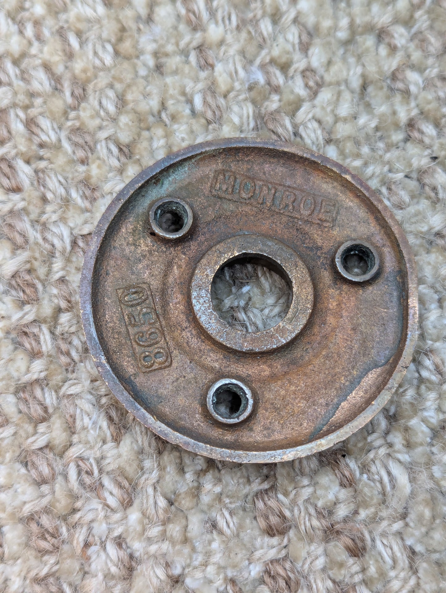 2 1/4" Antique Monroe #8650 Cast Brass Rosette Escutcheon For Door Knob Door Hardware