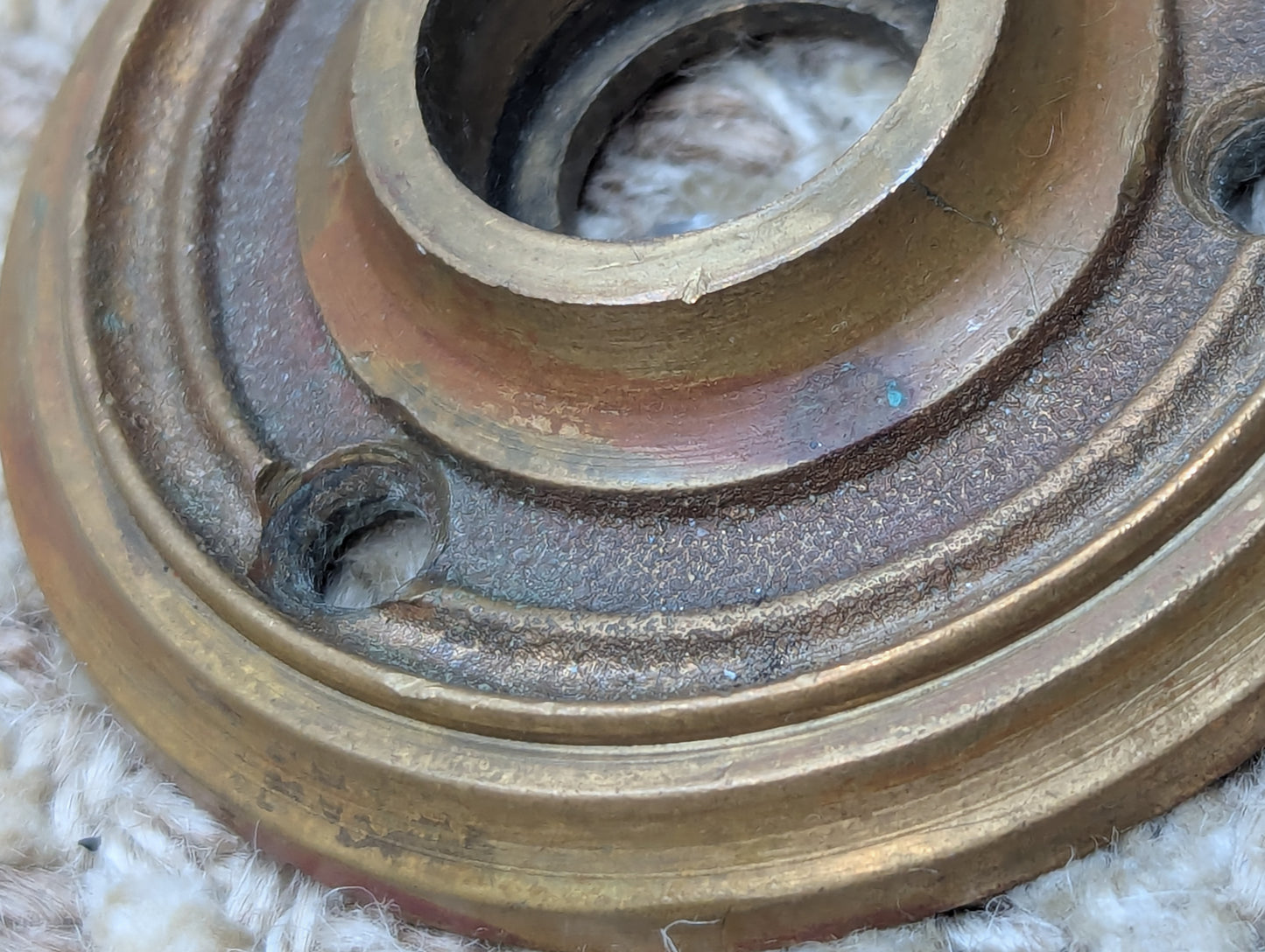 2 1/4" Antique Monroe #8650 Cast Brass Rosette Escutcheon For Door Knob Door Hardware