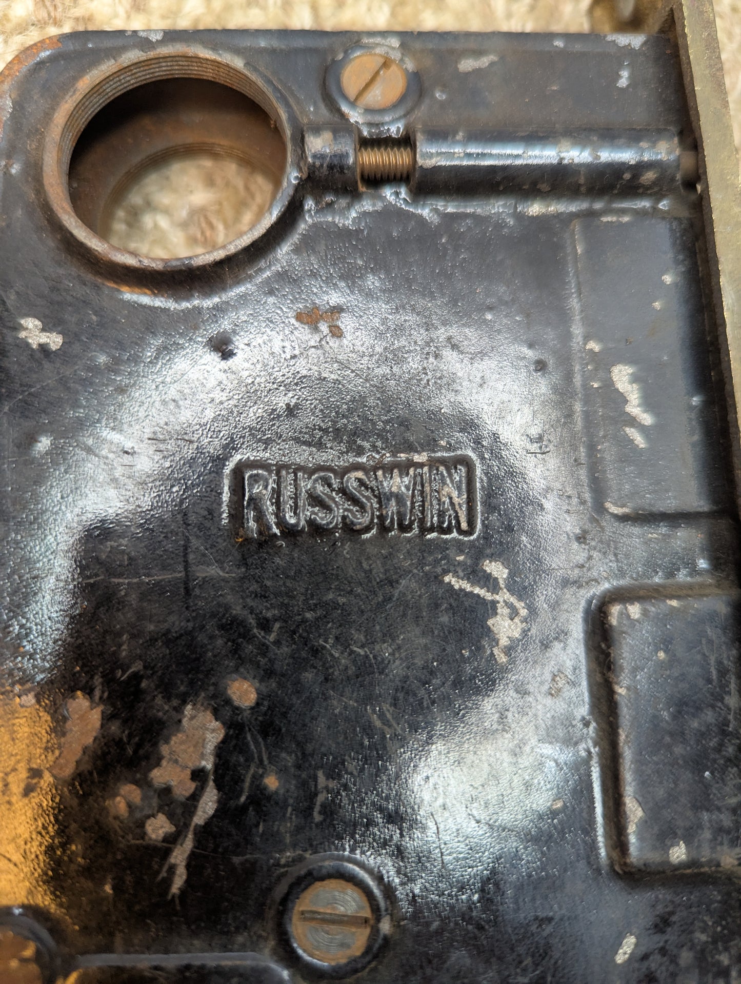 Antique Russwin Exterior Mortise Lock Door Hardware #9098