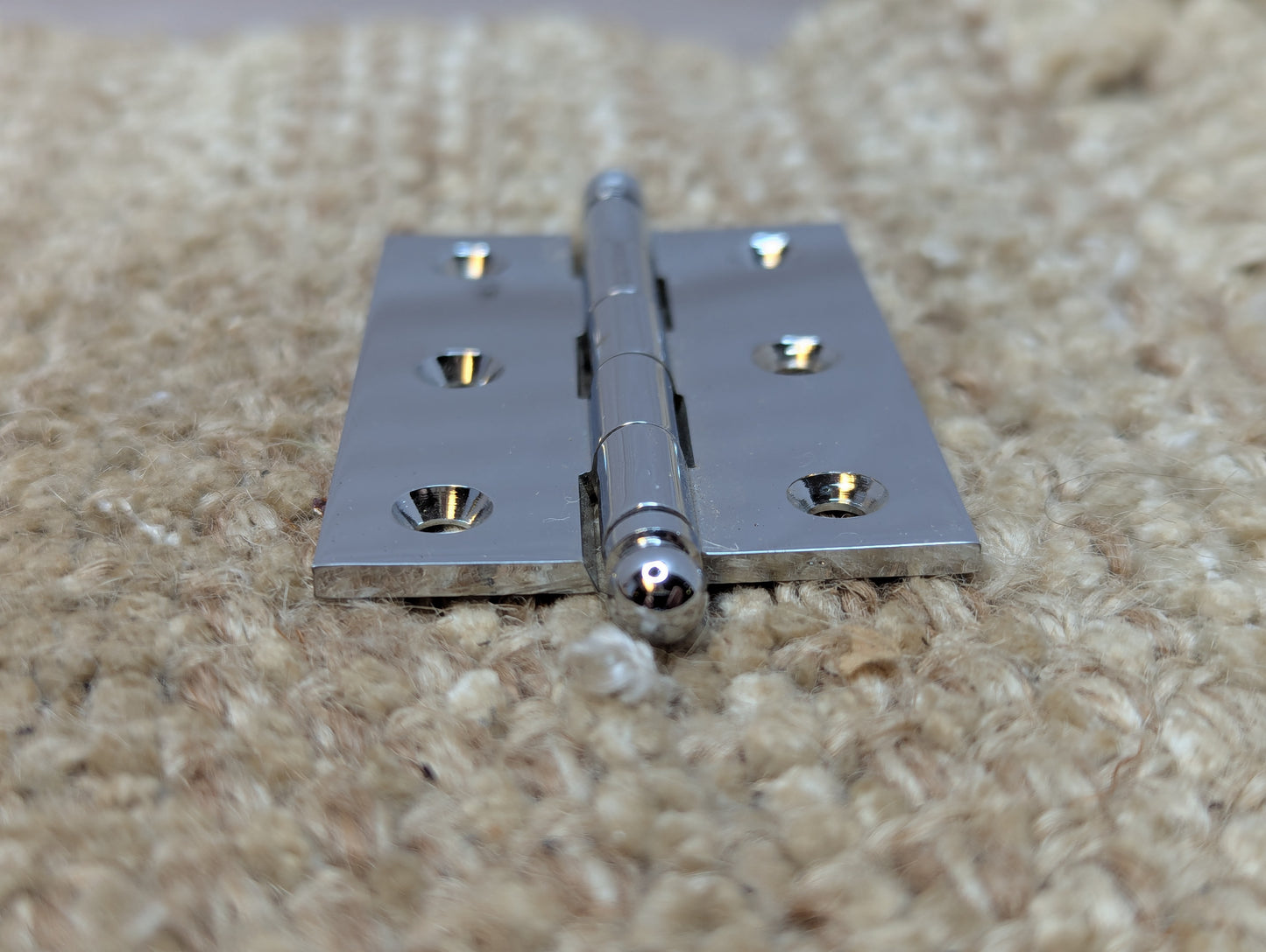 1 11/16" x 2 1/2" Chrome Plated Brass Ball Tip Cabinet Door Hinge