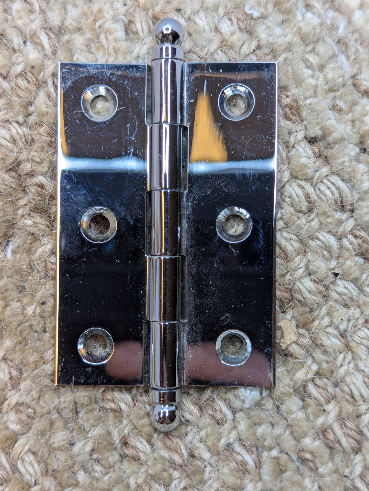 1 11/16" x 2 1/2" Chrome Plated Brass Ball Tip Cabinet Door Hinge