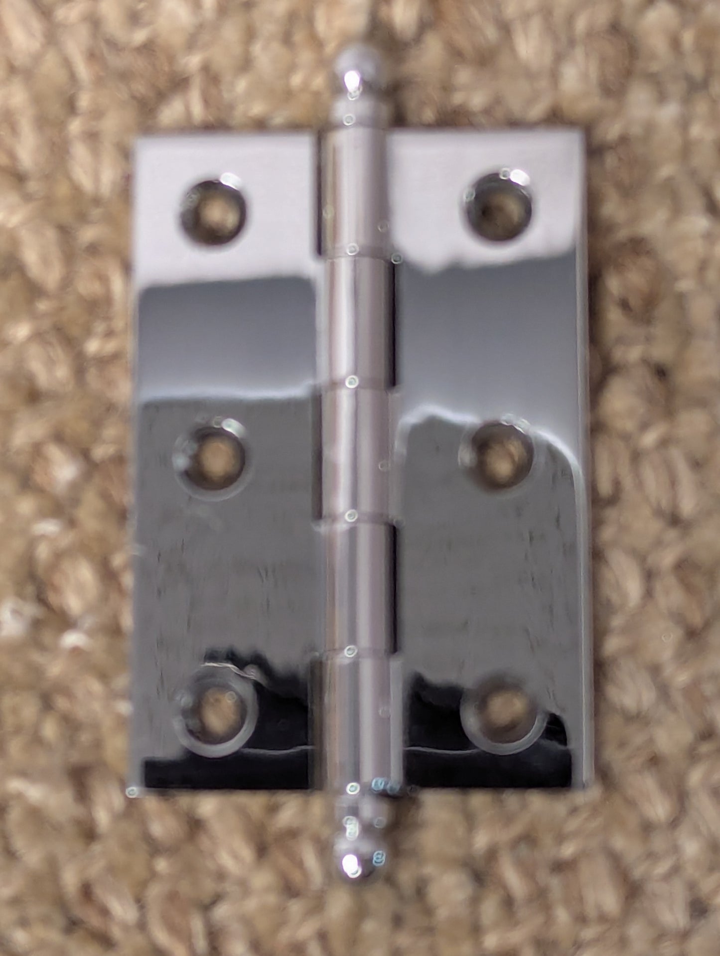 1 11/16" x 2 1/2" Chrome Plated Brass Ball Tip Cabinet Door Hinge