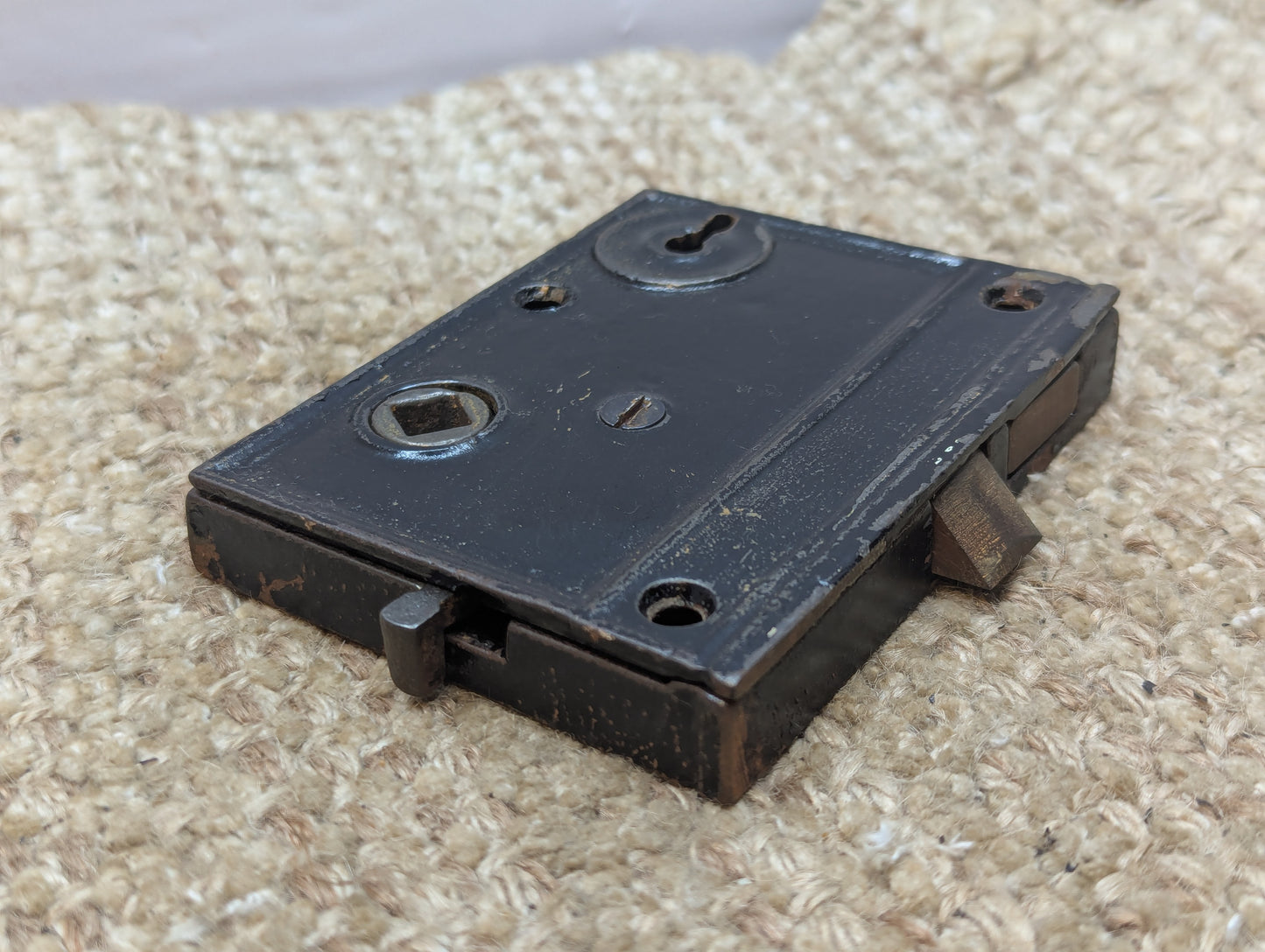 Antique Interior Box Lock Rim Lock Door Hardware With Keeper and Key