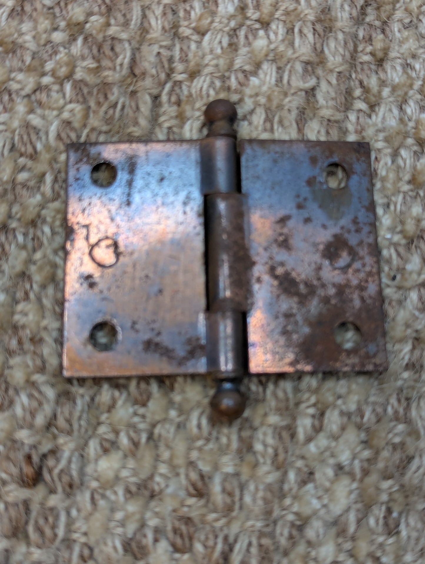 2 1/2" x 1 15/16" Stanley Steel Ball Tip Door Hinge Door Hardware - Flashed Copper