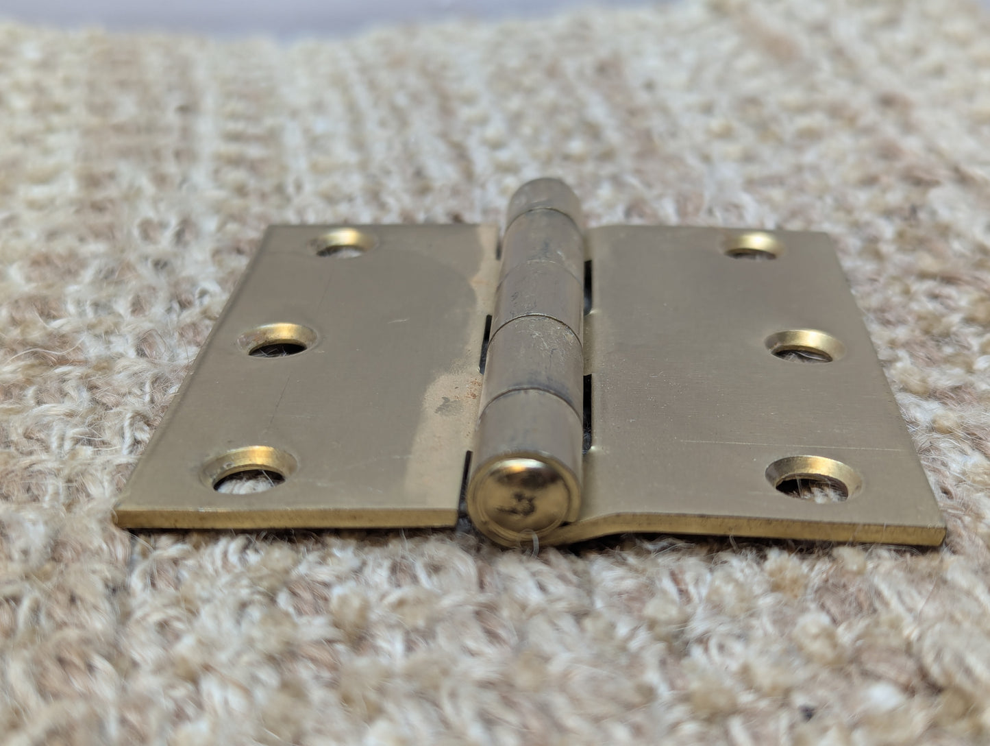3" x 3" Stanley Brass Plated Steel Butt Door Hinge Door Hardware