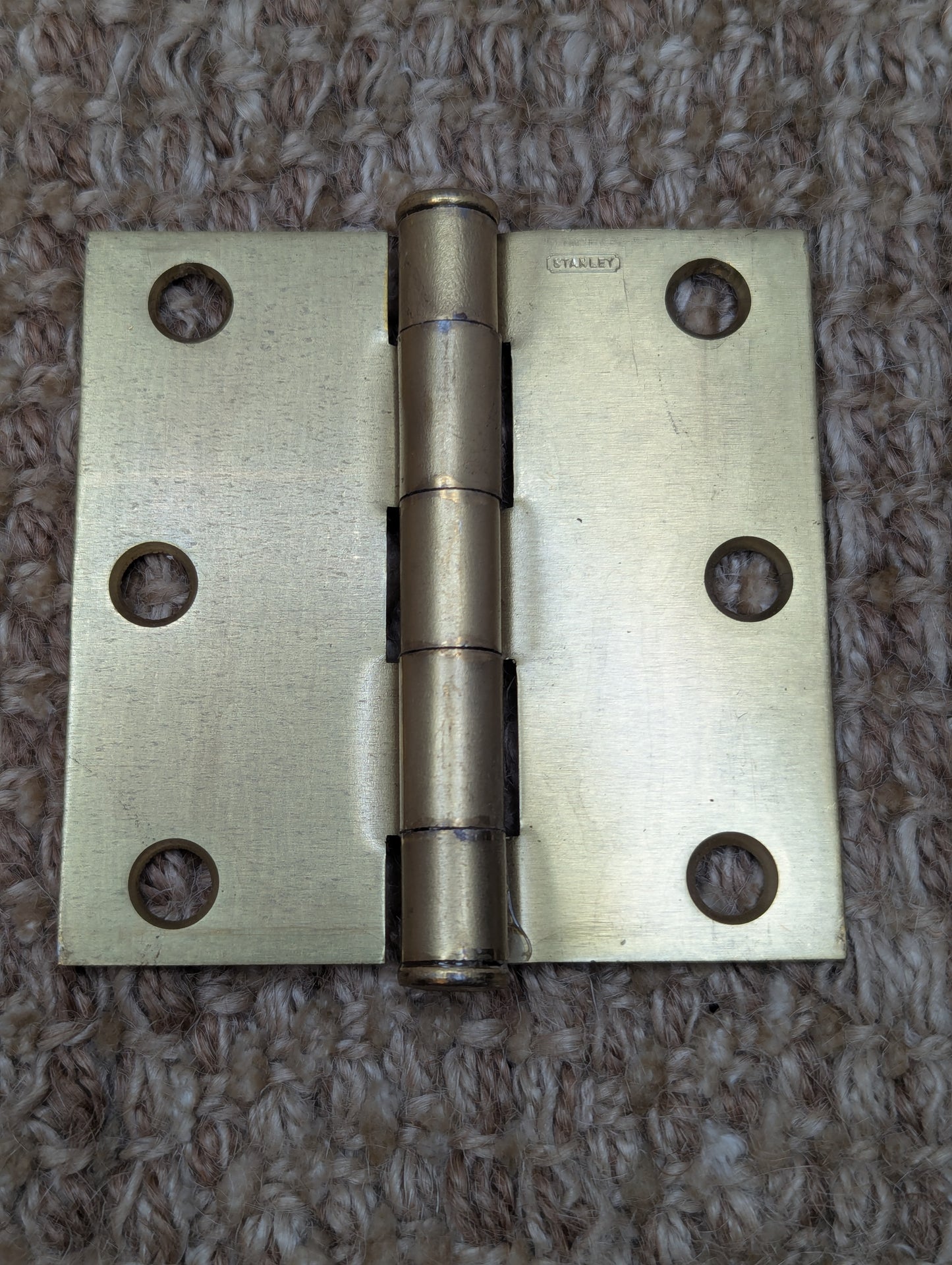 3" x 3" Stanley Brass Plated Steel Butt Door Hinge Door Hardware