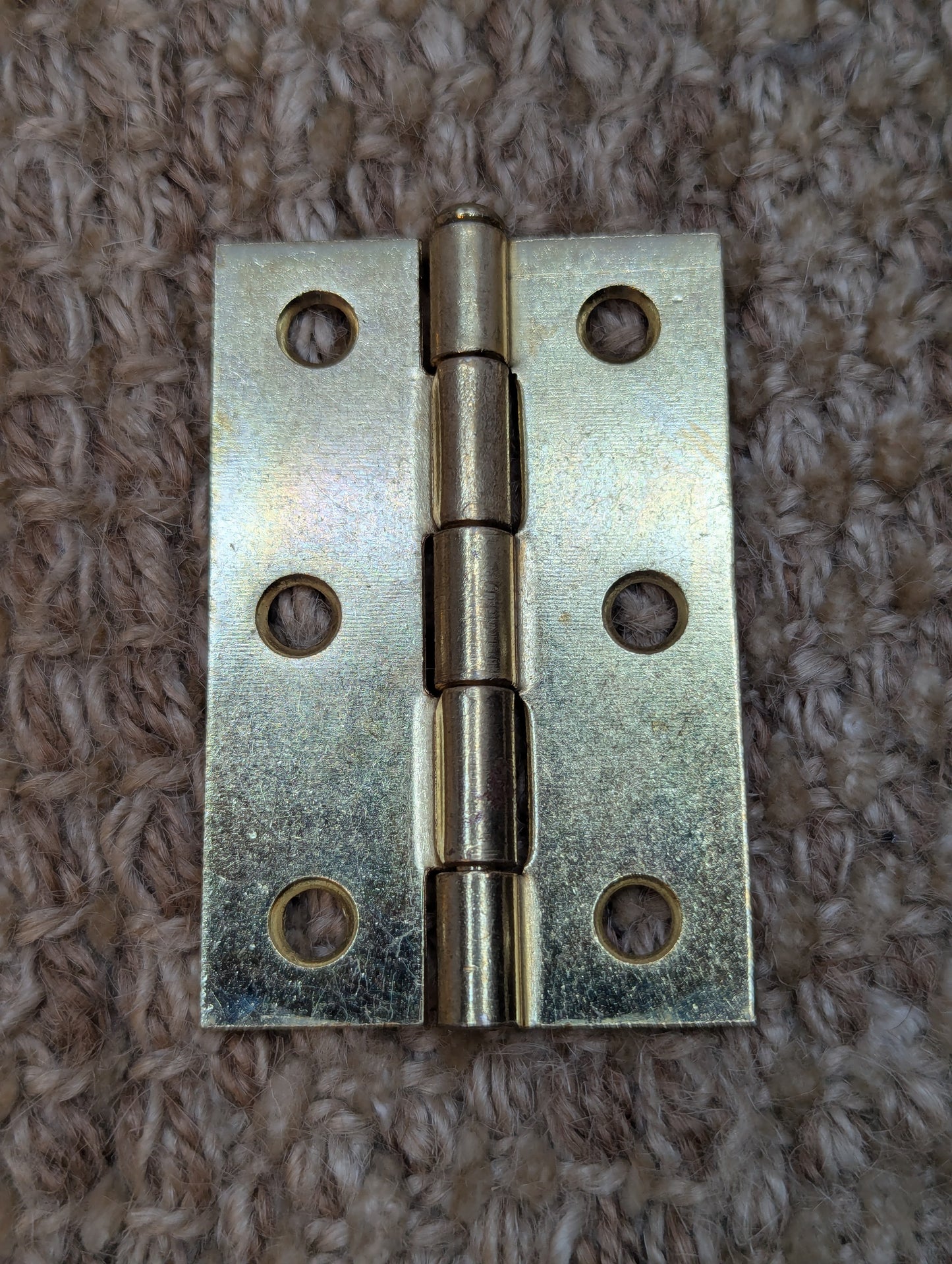 1 5/8" x 2 1/2" Brass Plated Steel Cabinet Door Hinge