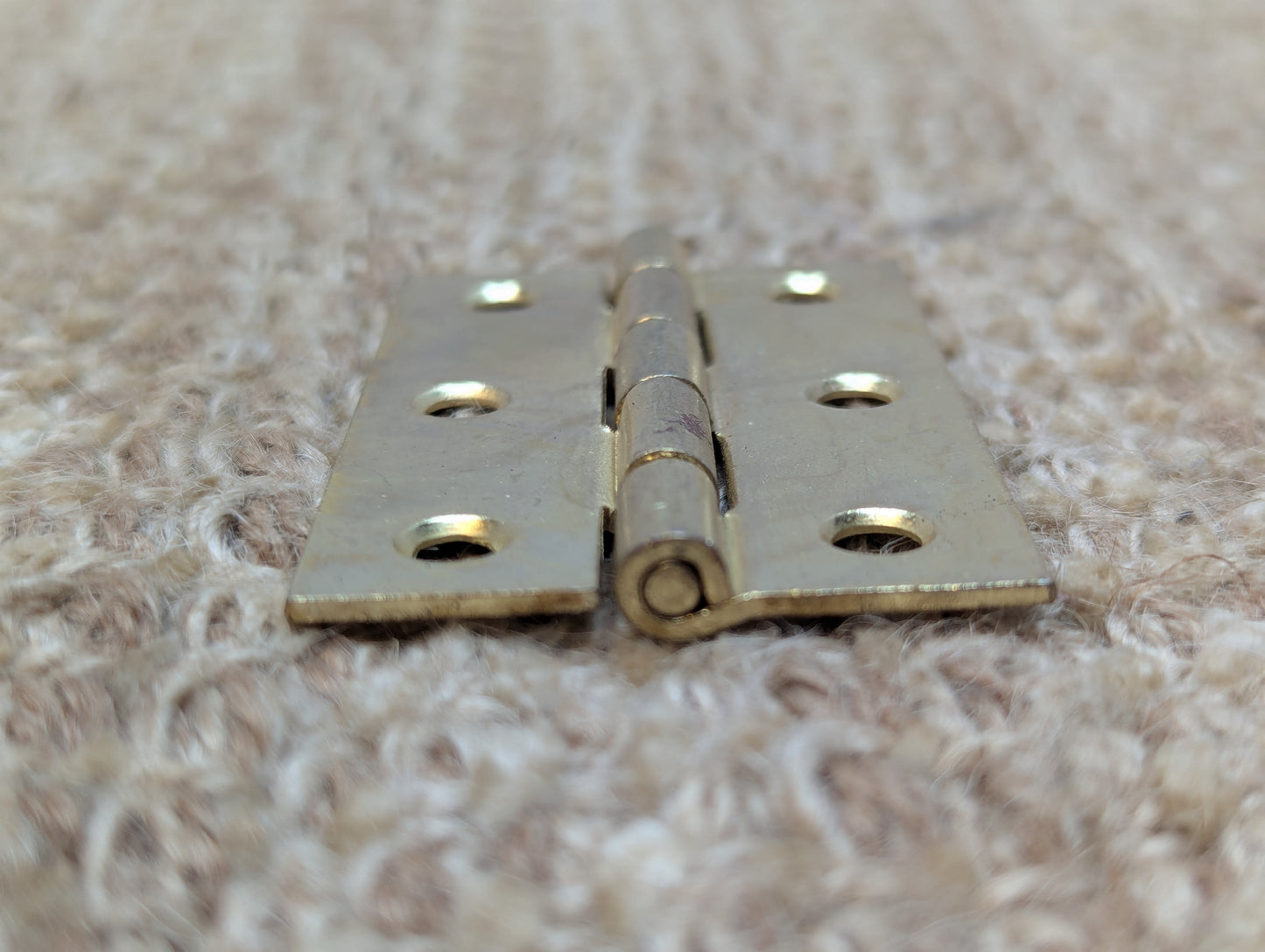 1 5/8" x 2 1/2" Brass Plated Steel Cabinet Door Hinge