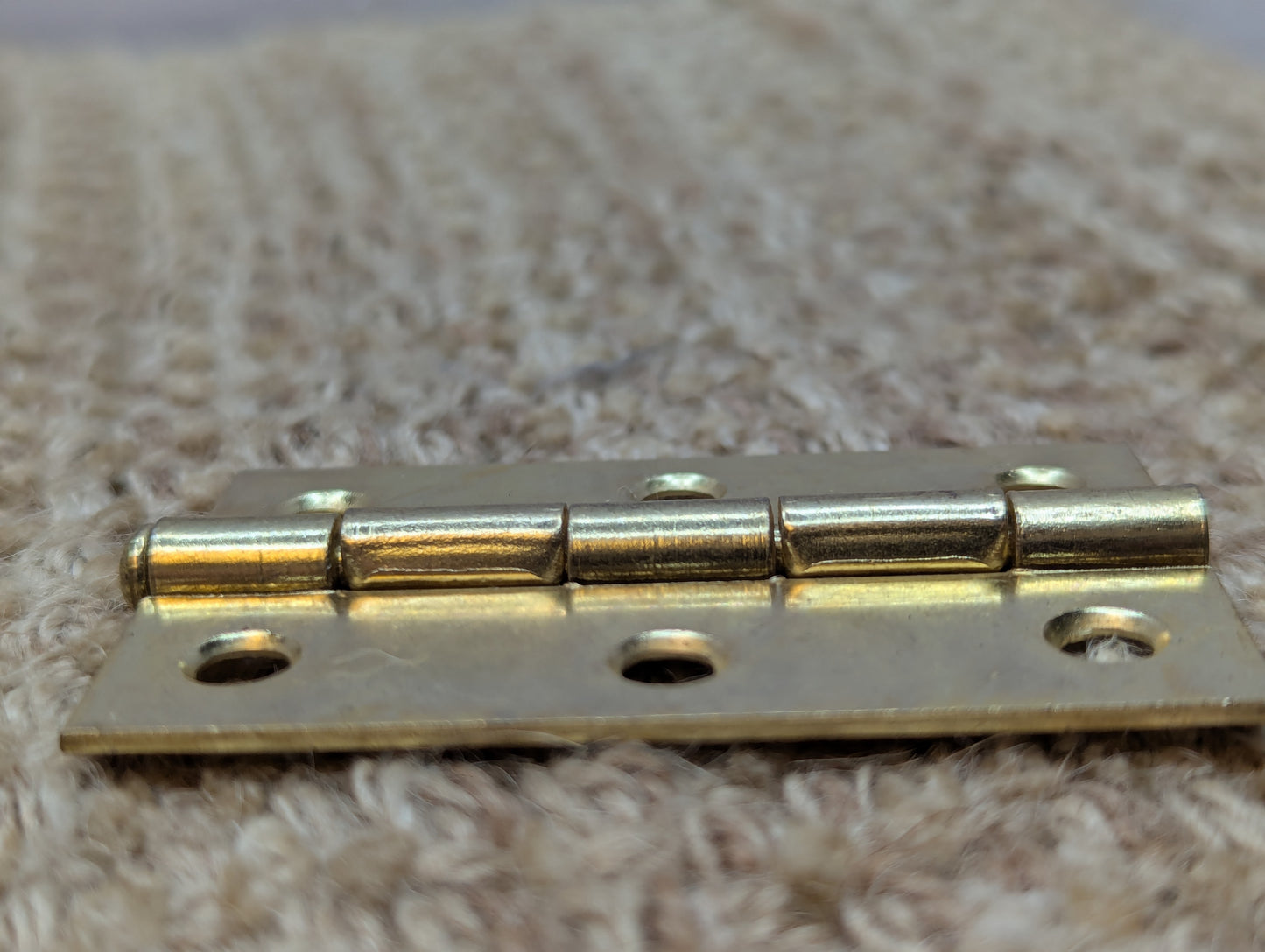 1 5/8" x 2 1/2" Brass Plated Steel Cabinet Door Hinge