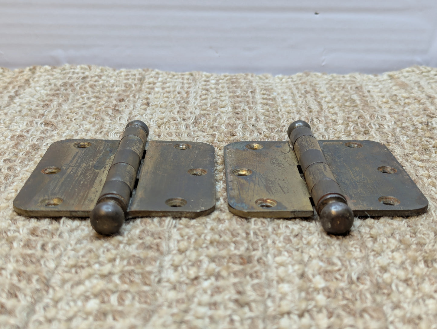 Pair 3 1/2" x 3 1/2" Stanley Steel Ball Tip Door Hinge Door Hardware