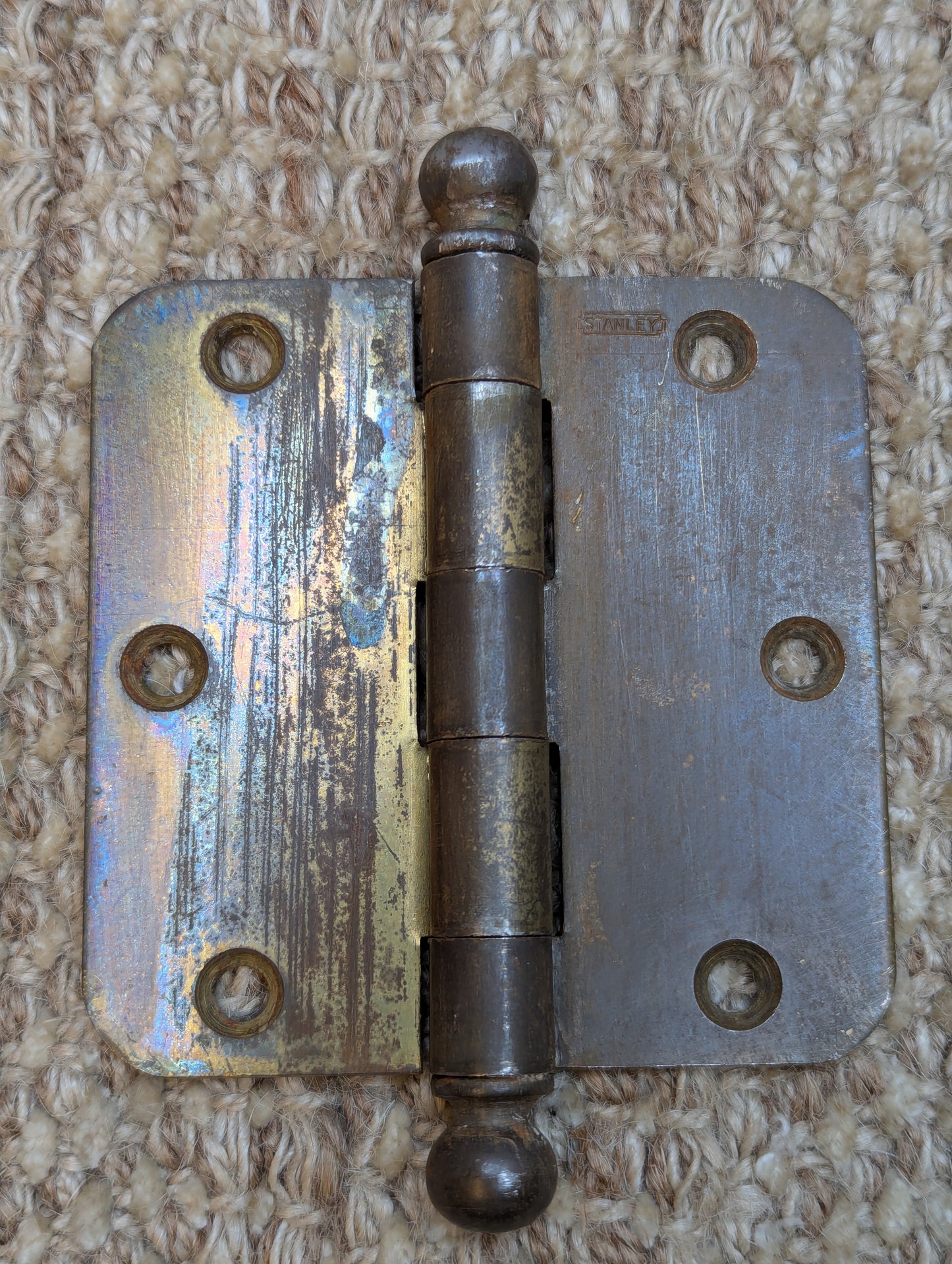 Pair 3 1/2" x 3 1/2" Stanley Steel Ball Tip Door Hinge Door Hardware
