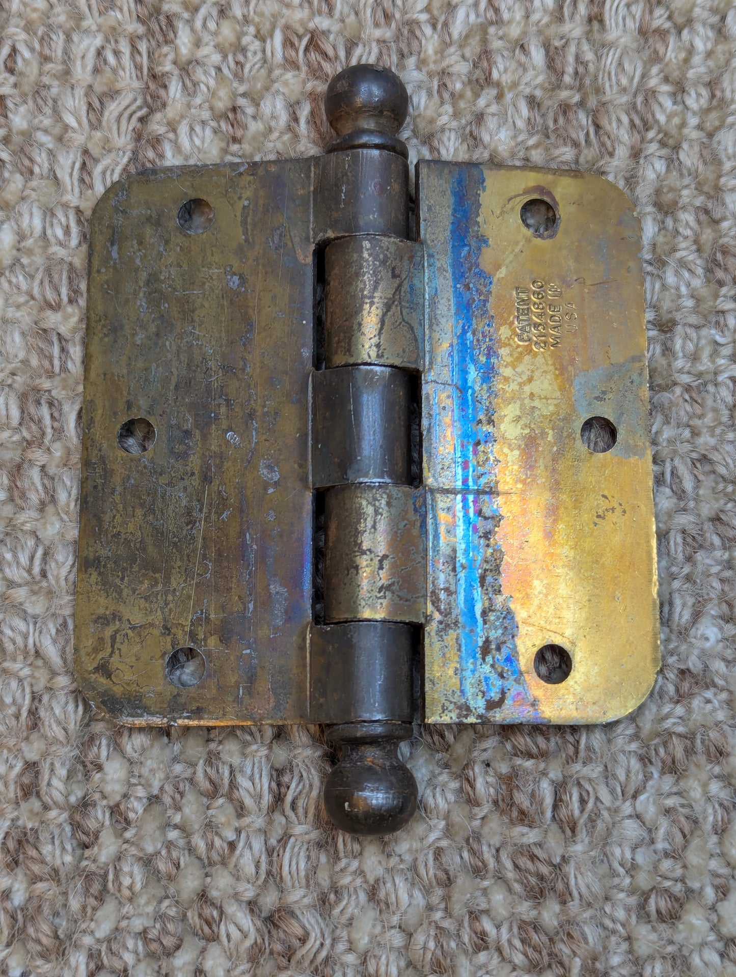 Pair 3 1/2" x 3 1/2" Stanley Steel Ball Tip Door Hinge Door Hardware