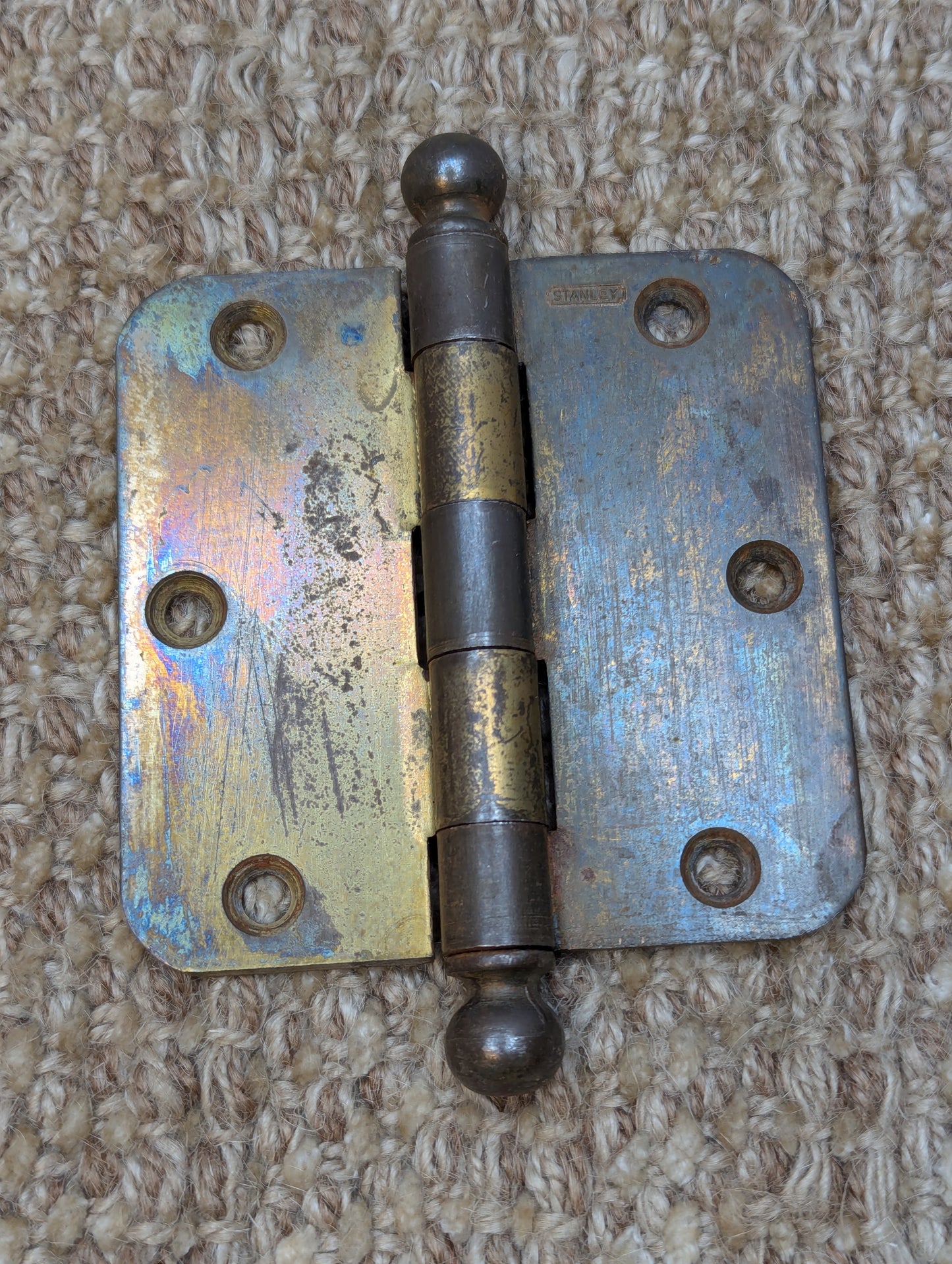 Pair 3 1/2" x 3 1/2" Stanley Steel Ball Tip Door Hinge Door Hardware