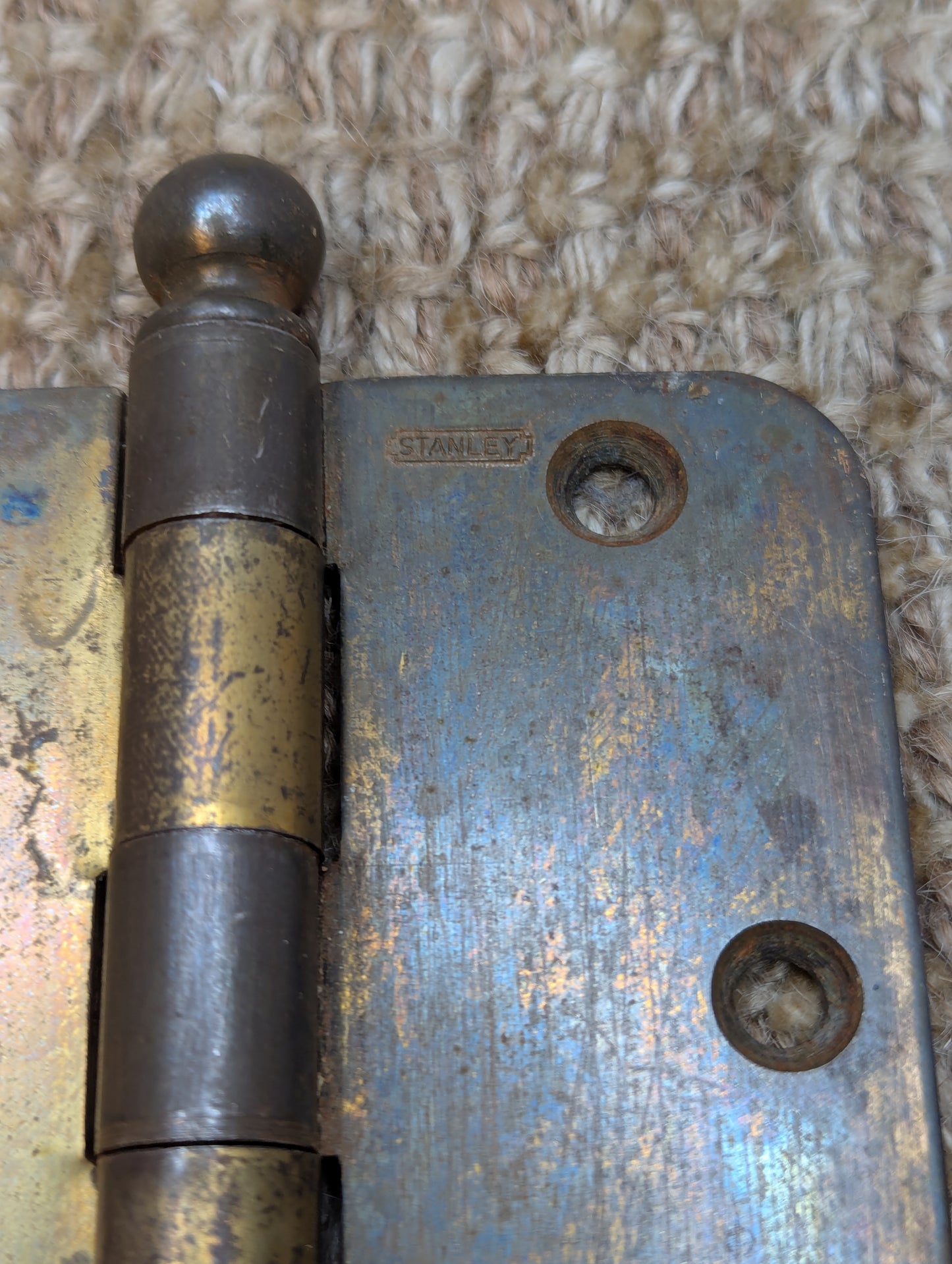 Pair 3 1/2" x 3 1/2" Stanley Steel Ball Tip Door Hinge Door Hardware