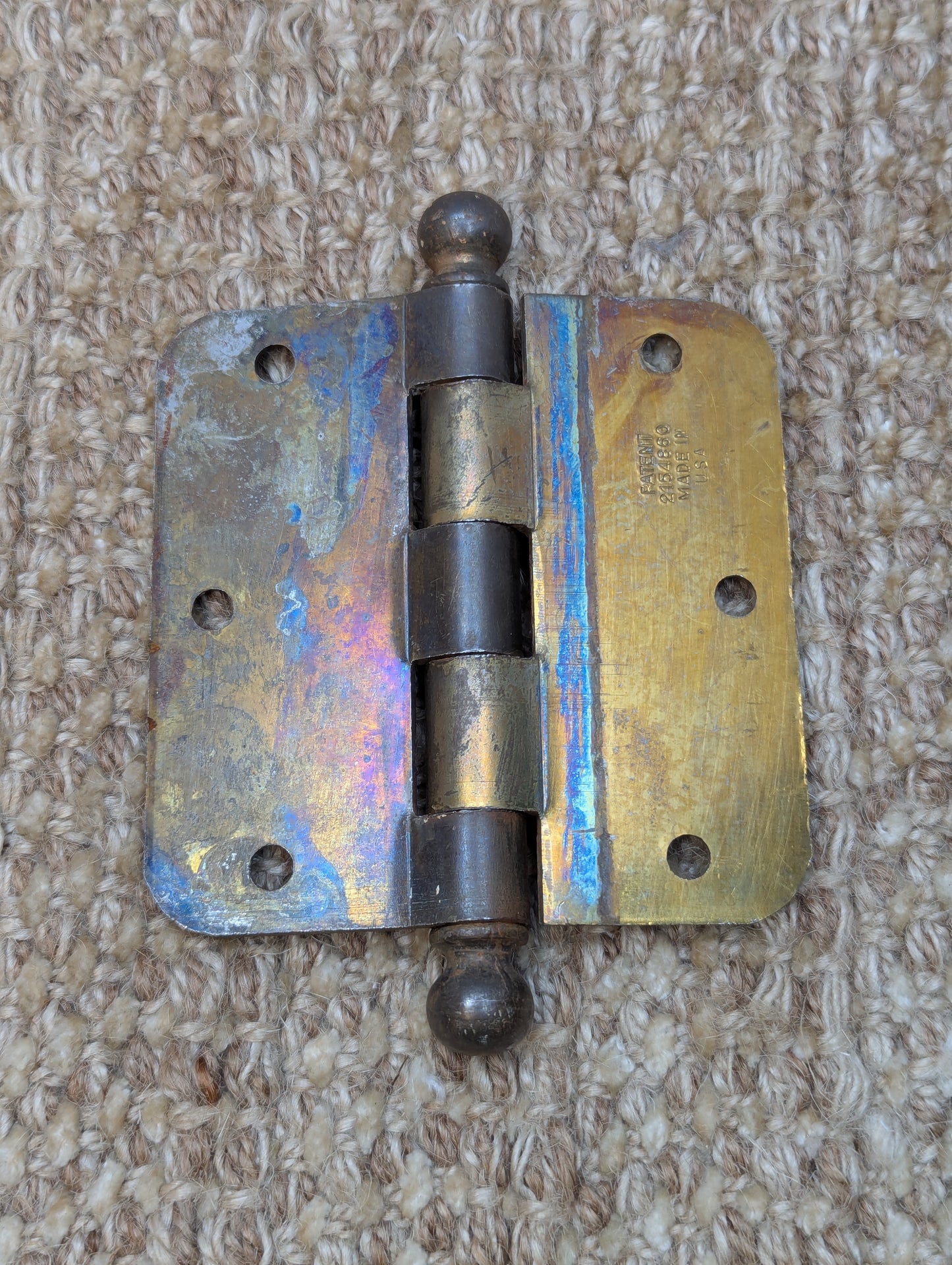 Pair 3 1/2" x 3 1/2" Stanley Steel Ball Tip Door Hinge Door Hardware