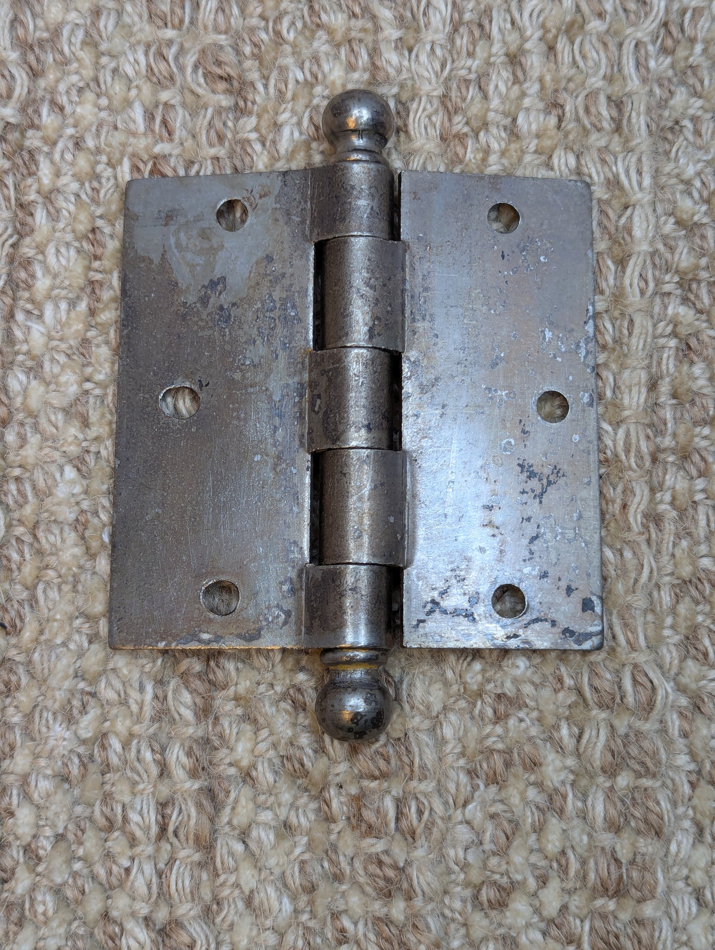 3 1/2" x 3 1/2" Antique Stanley Ball Tip Door Hinge