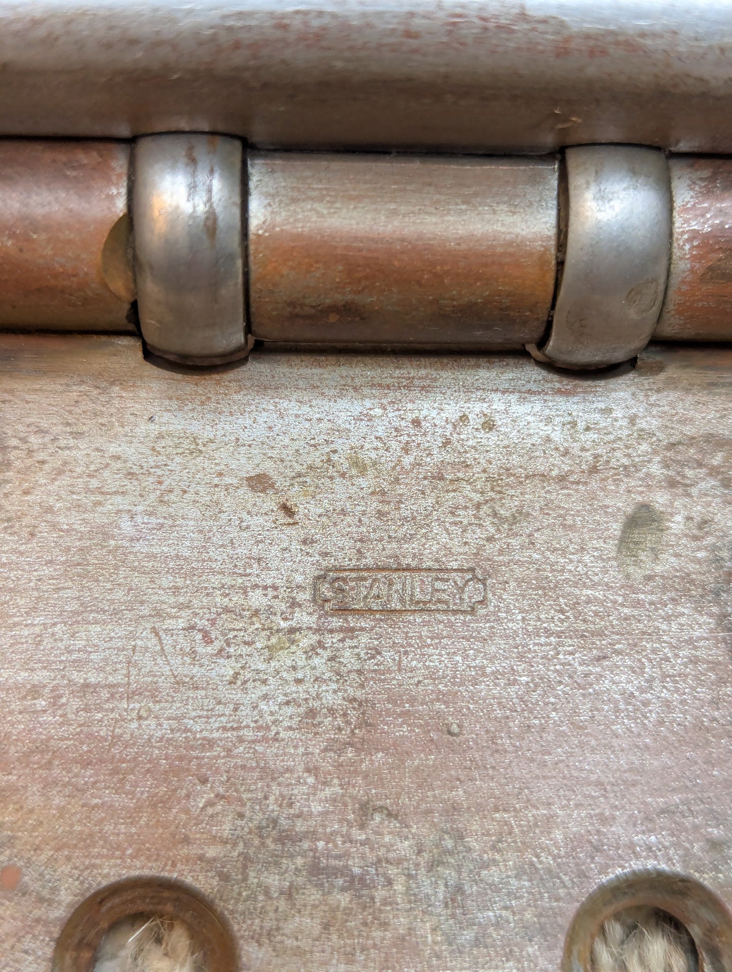 3 3/4" x 4 1/2" Antique Stanley Ball Tip Offset Door Hinge