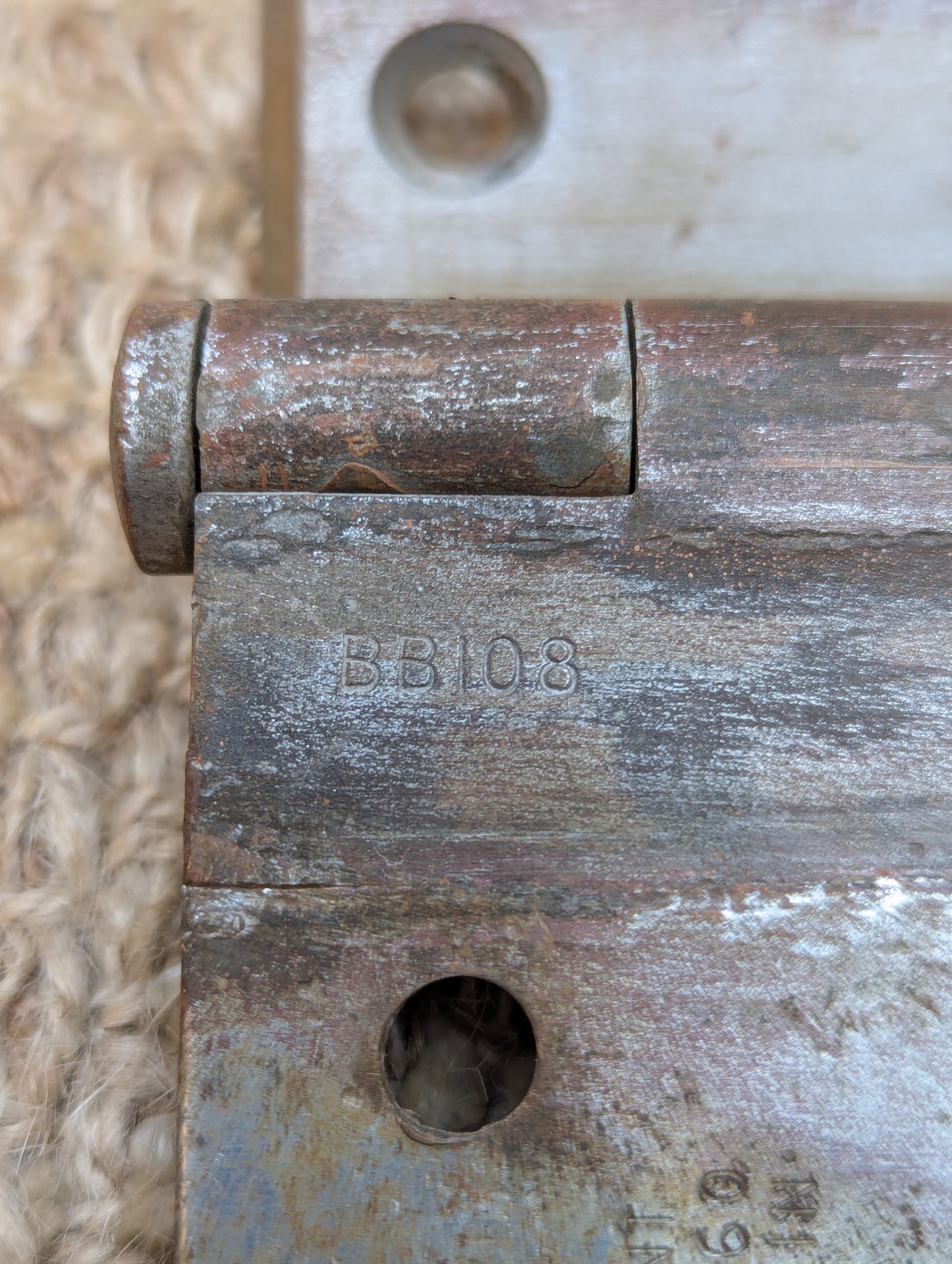 3 3/4" x 4 1/2" Antique Stanley Ball Tip Offset Door Hinge