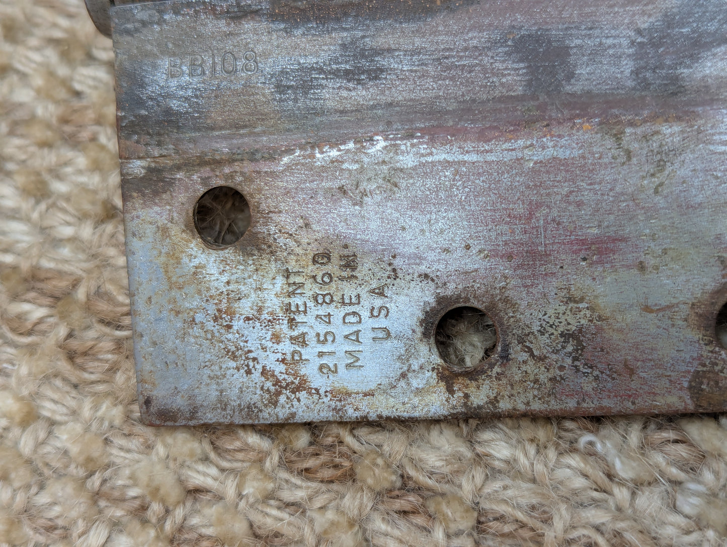 3 3/4" x 4 1/2" Antique Stanley Ball Tip Offset Door Hinge