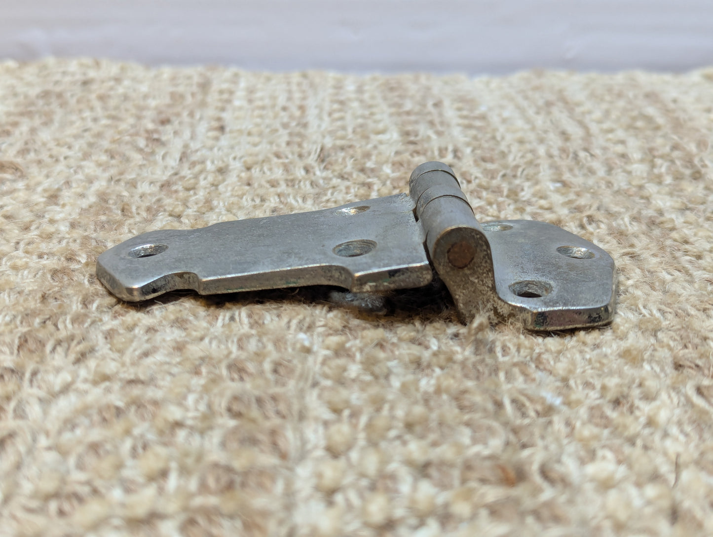 4 3/8" x 2 5/16" Antique Stamped Decorative OffSet Icebox Hinge #590