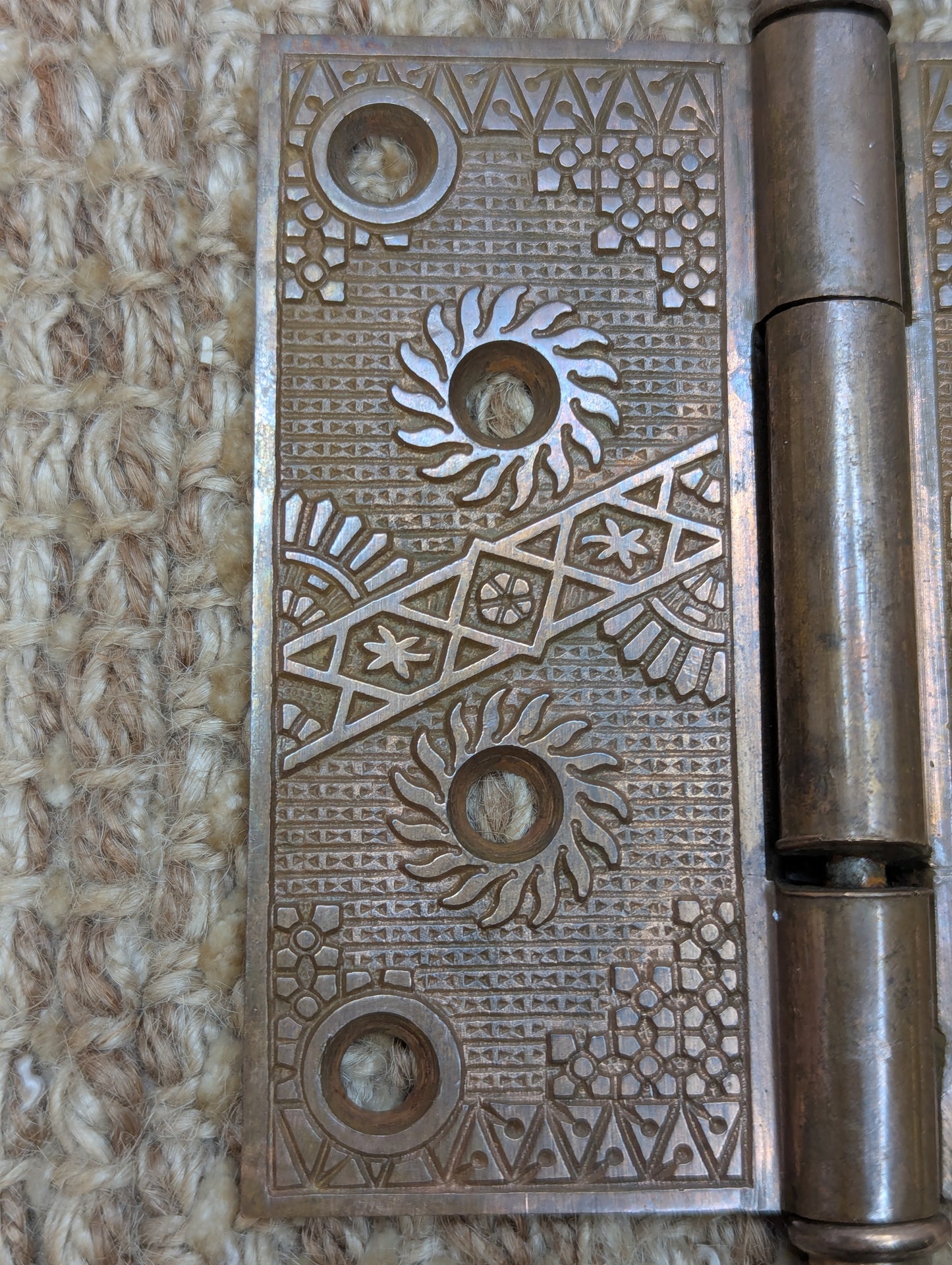 4" x 4" Antique Decorative Cast Brass Steeple Tip Hinge Door Hardware