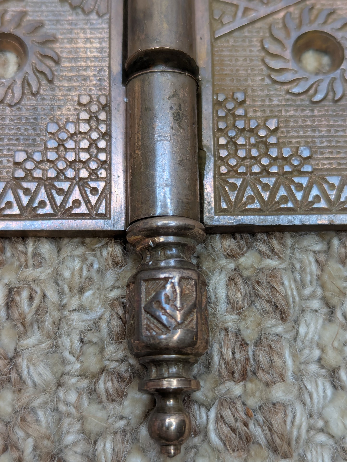 4" x 4" Antique Decorative Cast Brass Steeple Tip Hinge Door Hardware
