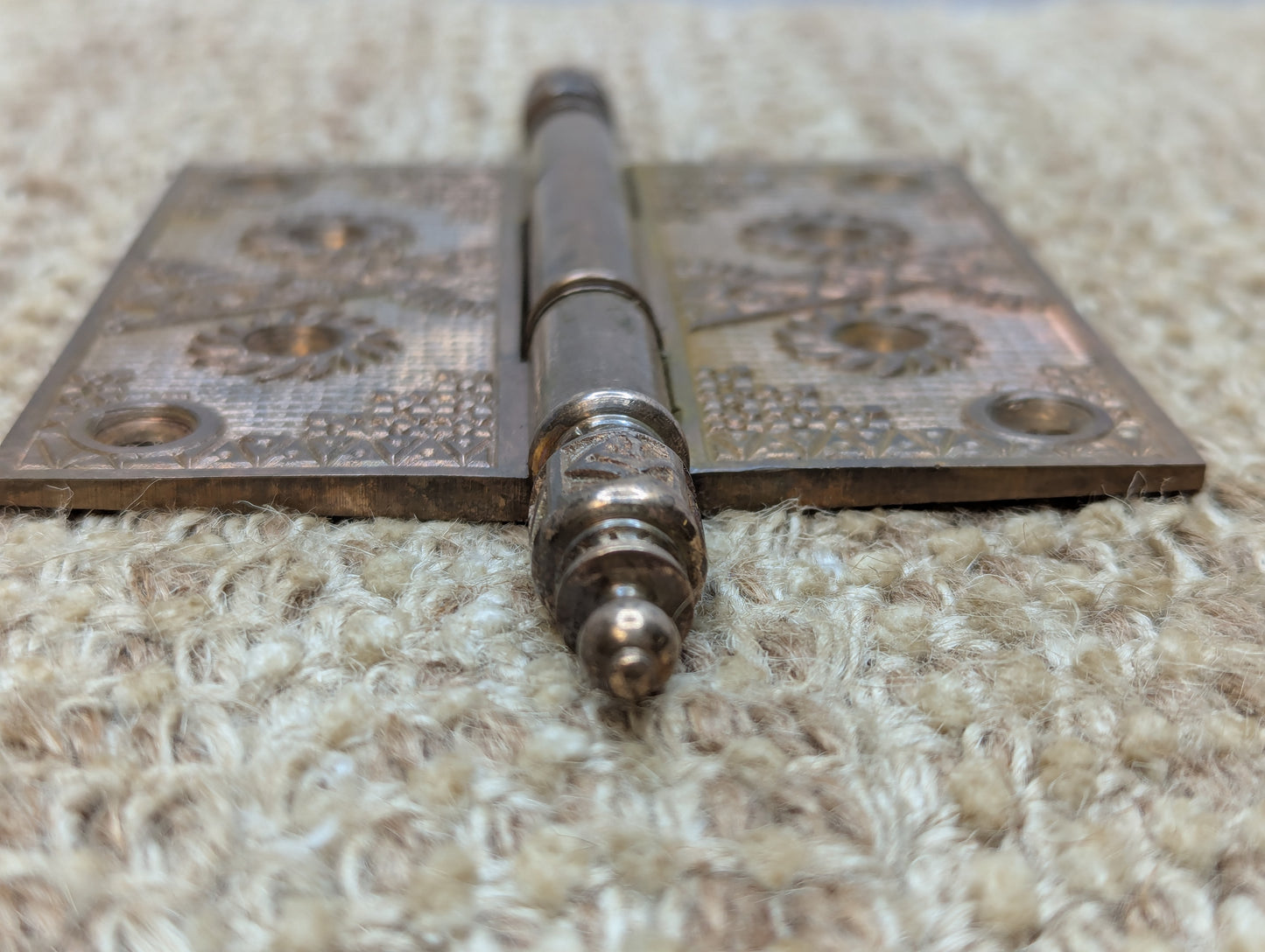 4" x 4" Antique Decorative Cast Brass Steeple Tip Hinge Door Hardware