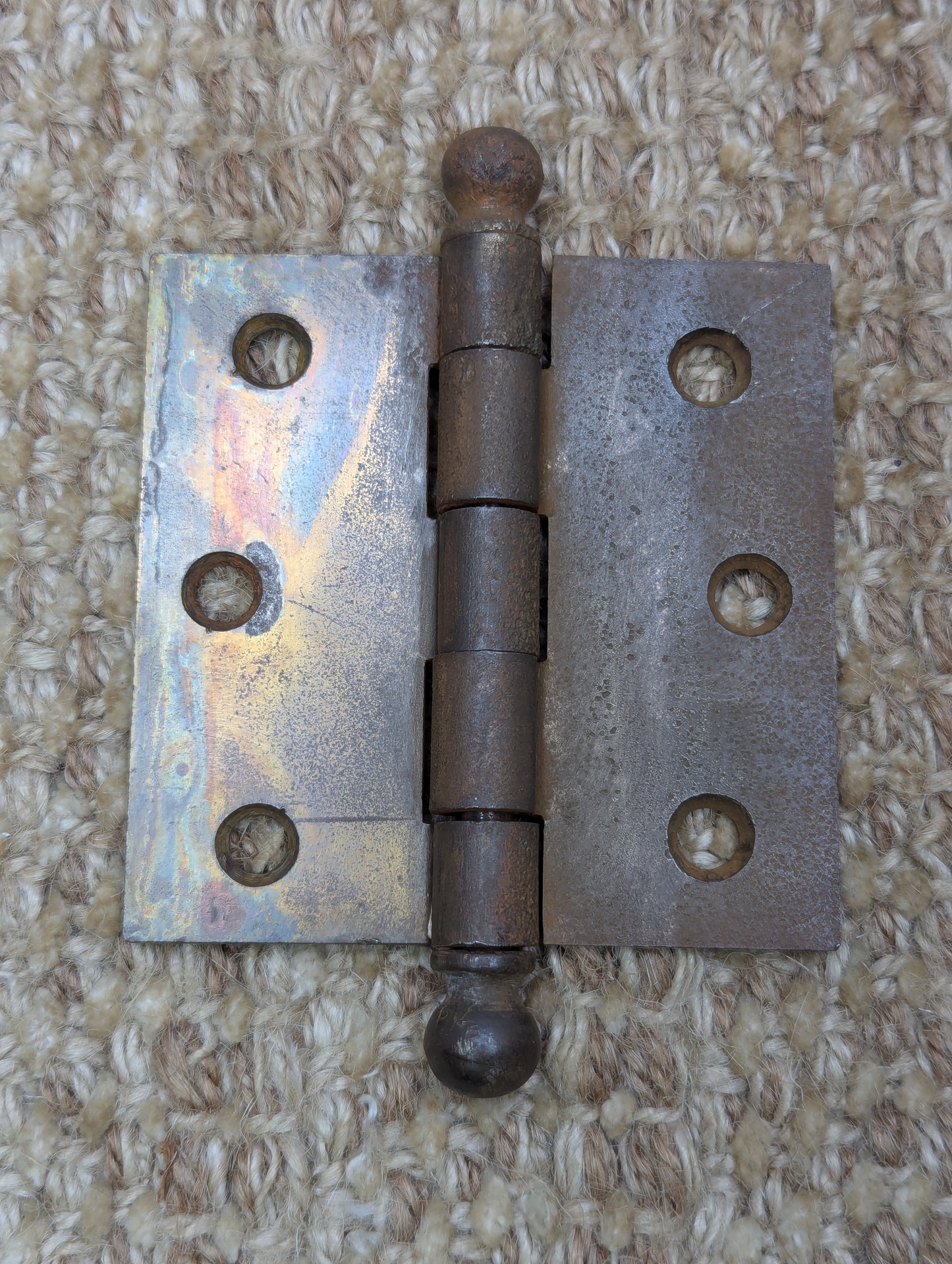 3" x 3" Antique McKinney Ball Tip Door Hinge