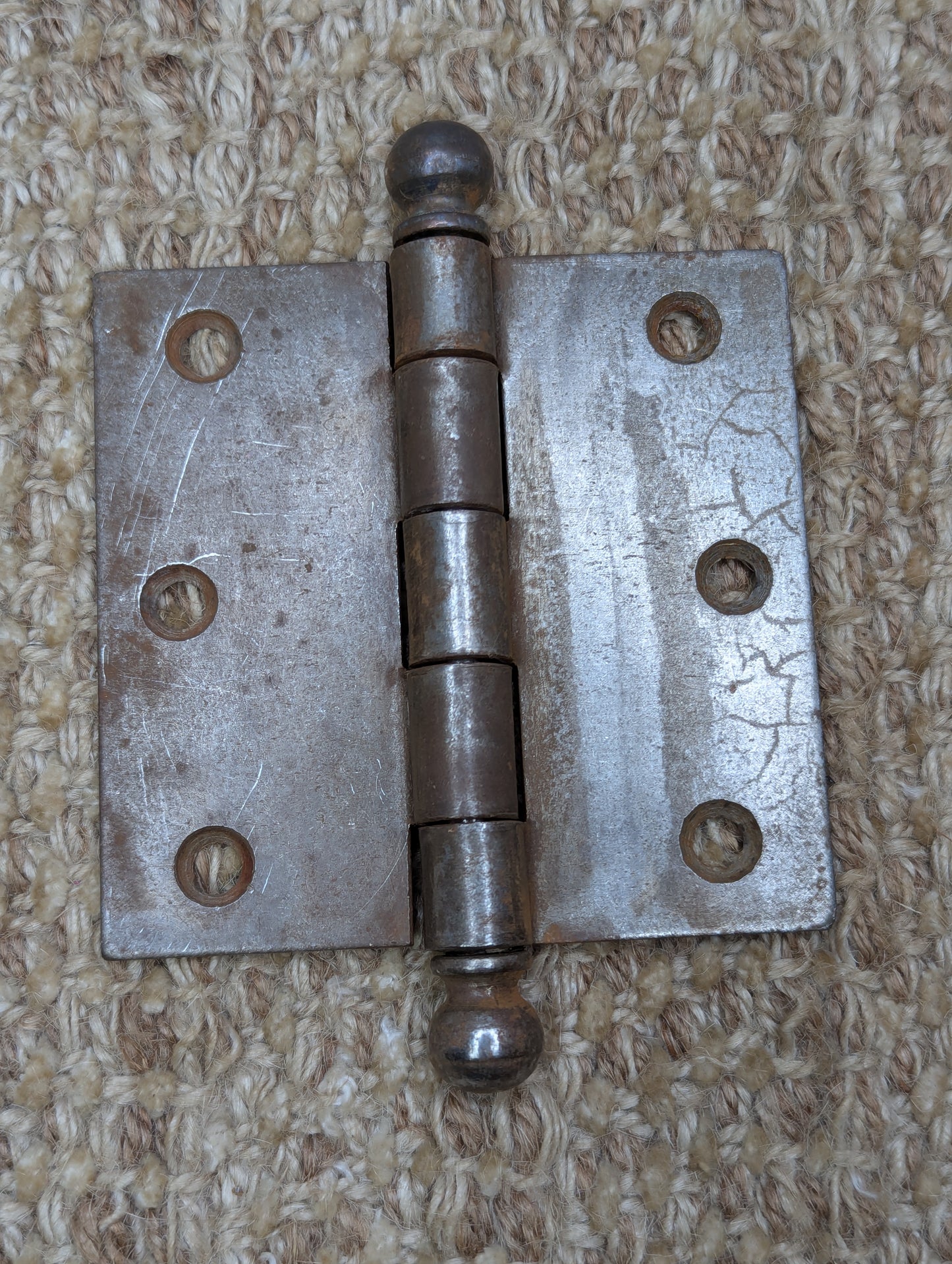 3 1/2" x 3 1/2" Antique Stanley Ball Tip Door Hinge