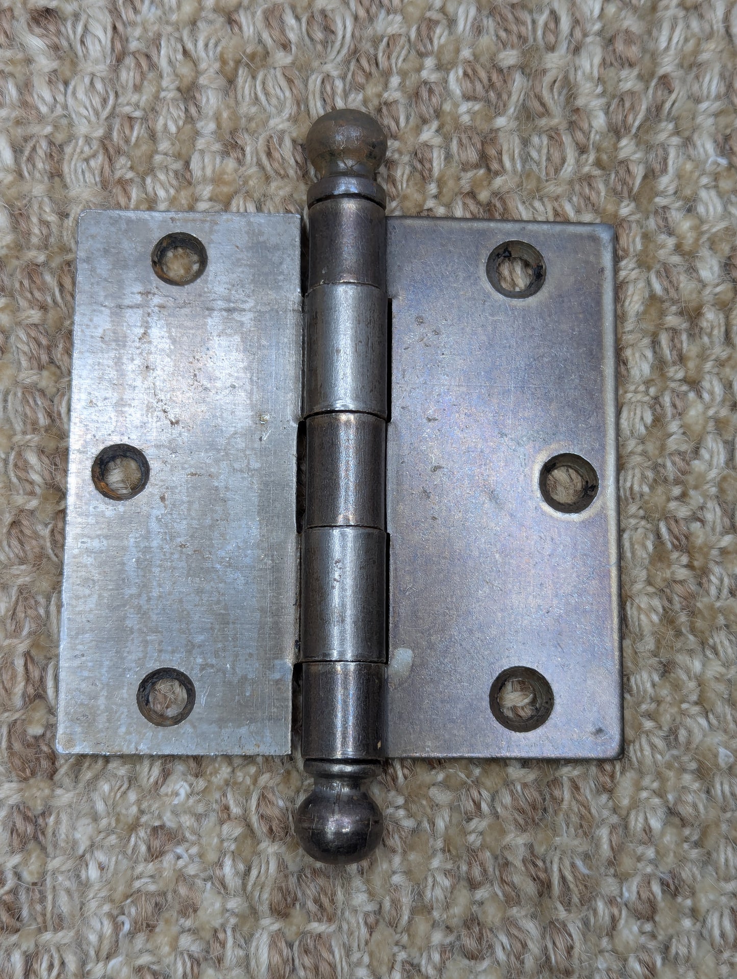 3 1/2" x 3 1/2" Antique Stanley Ball Tip Door Hinge
