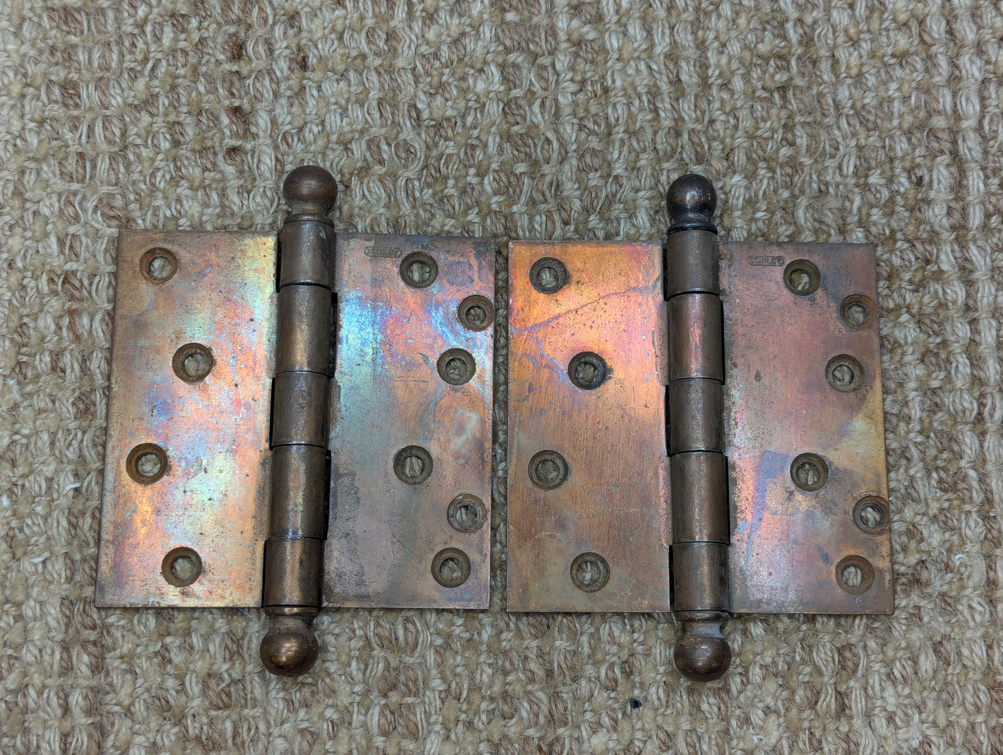 Pair 4" x 4" Stanley Steel Ball Tip Door Hinges Door Hardware