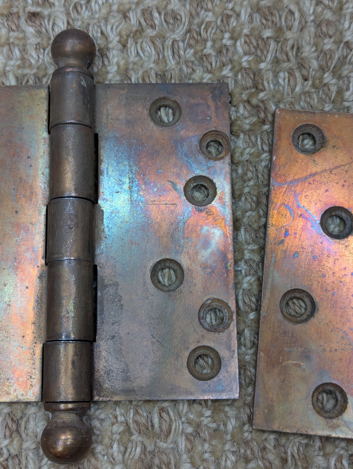 Pair 4" x 4" Stanley Steel Ball Tip Door Hinges Door Hardware