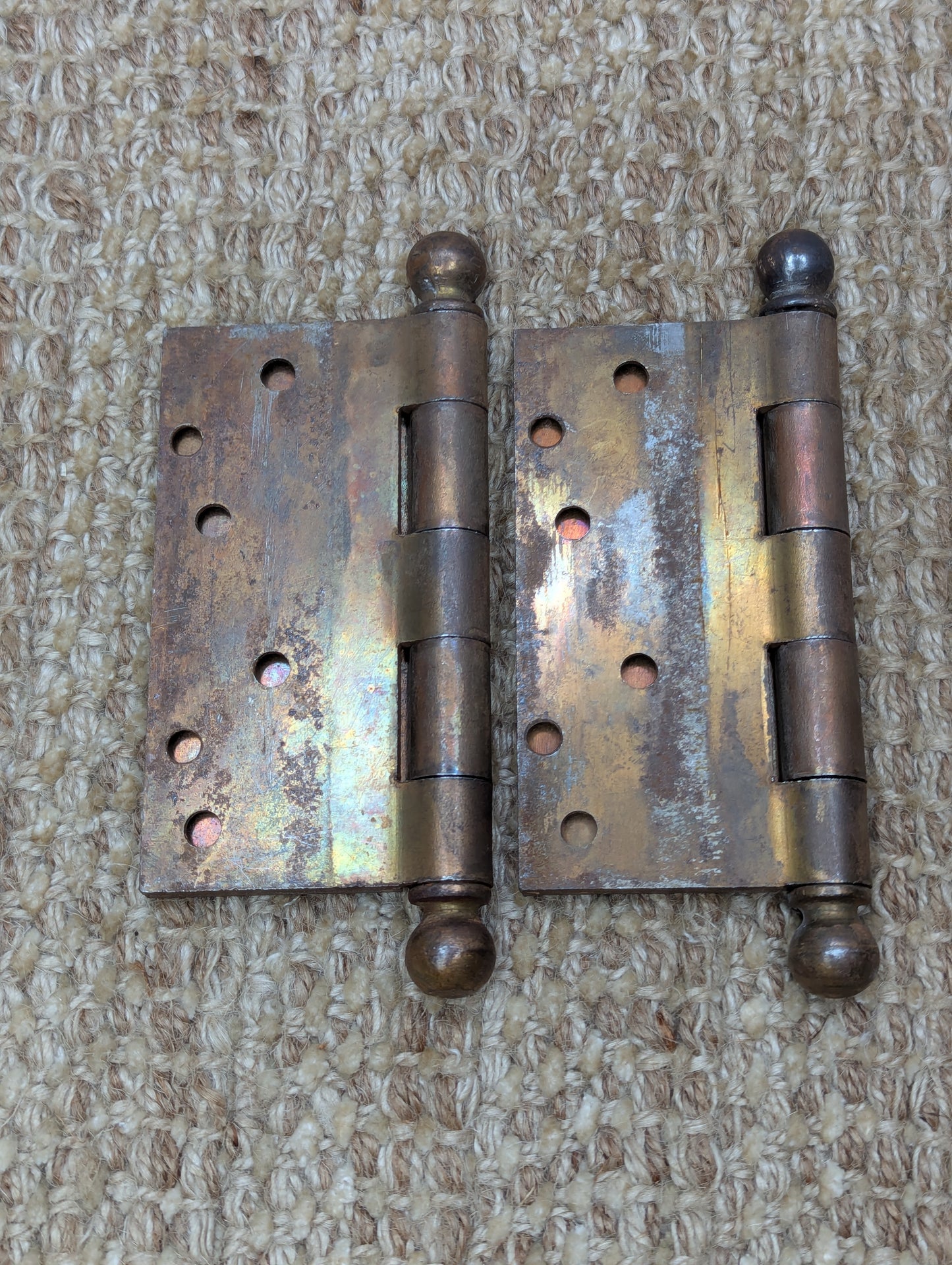 Pair 4" x 4" Stanley Steel Ball Tip Door Hinges Door Hardware