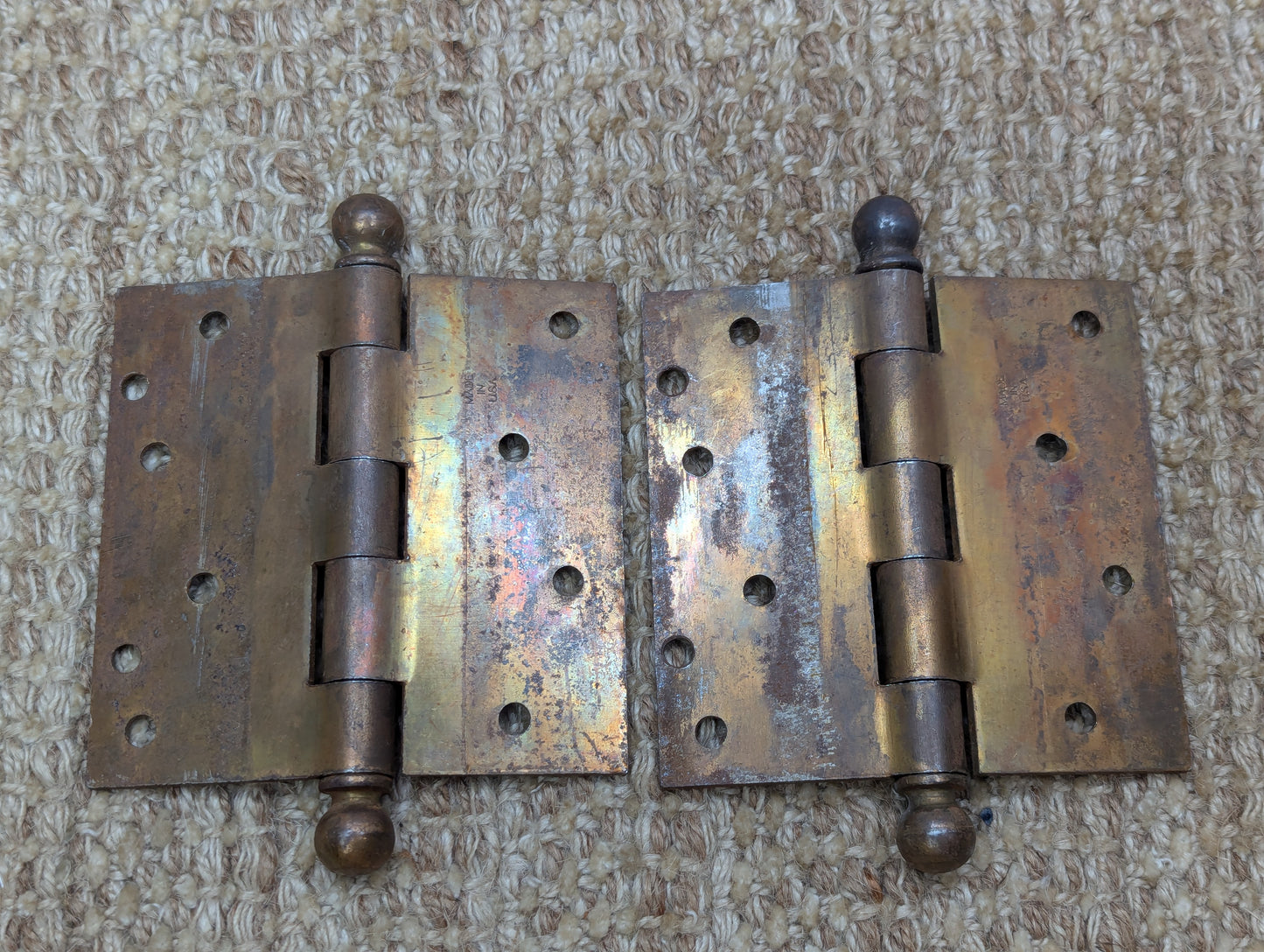 Pair 4" x 4" Stanley Steel Ball Tip Door Hinges Door Hardware