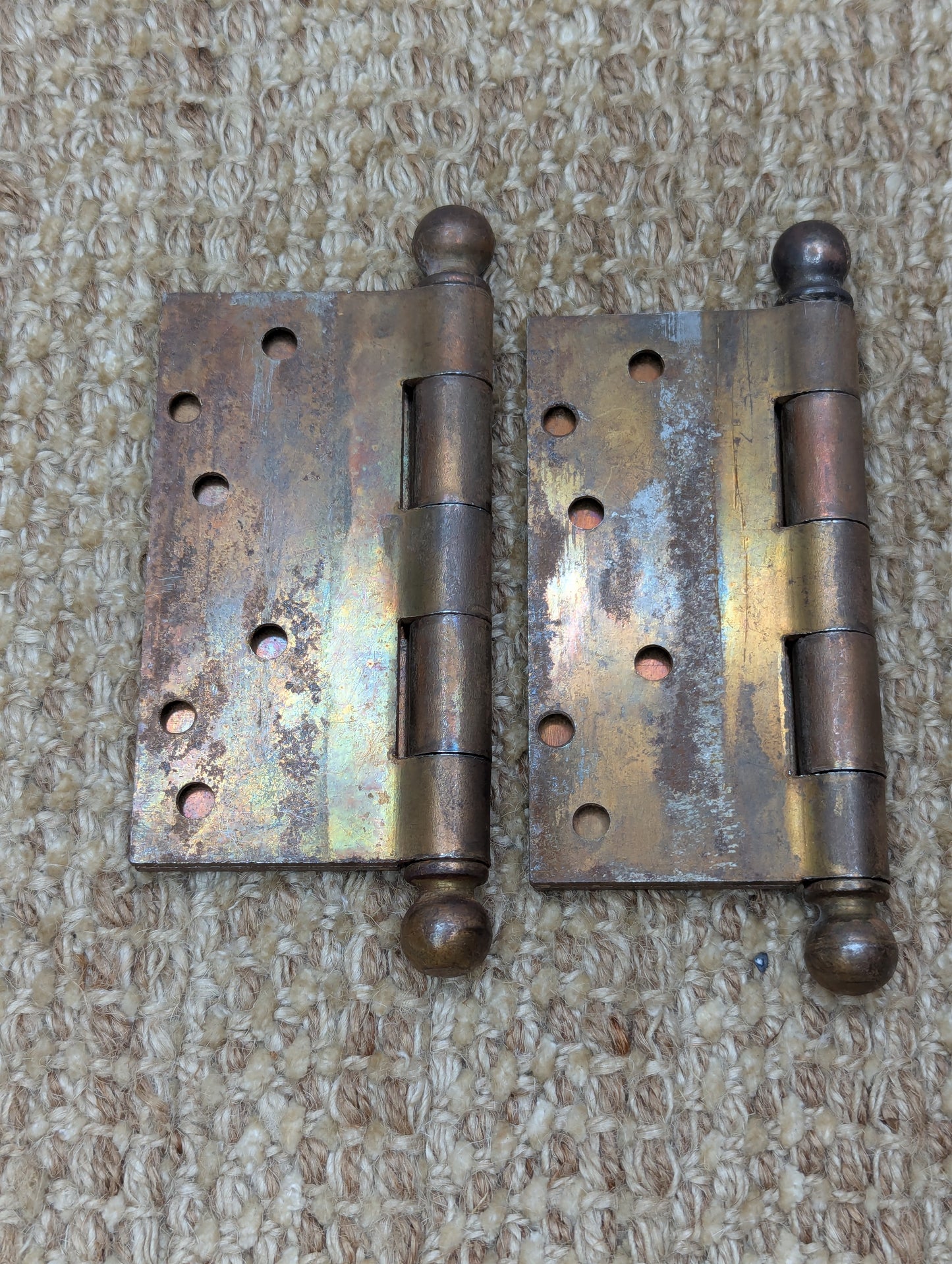 Pair 4" x 4" Stanley Steel Ball Tip Door Hinges Door Hardware