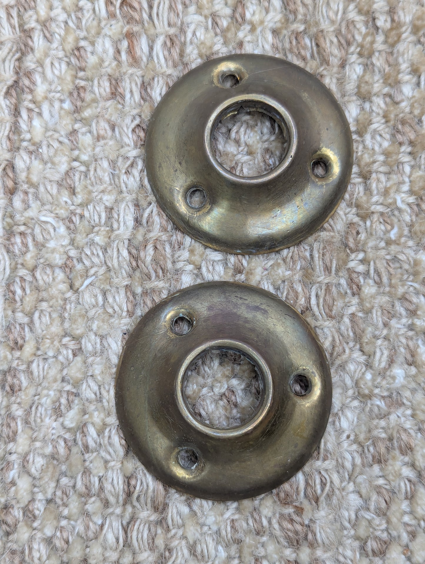 Antique Russwin Exterior Mortise Lock W/Keys, Brass Door Knobs, Rosettes & Thumb Turn Set
