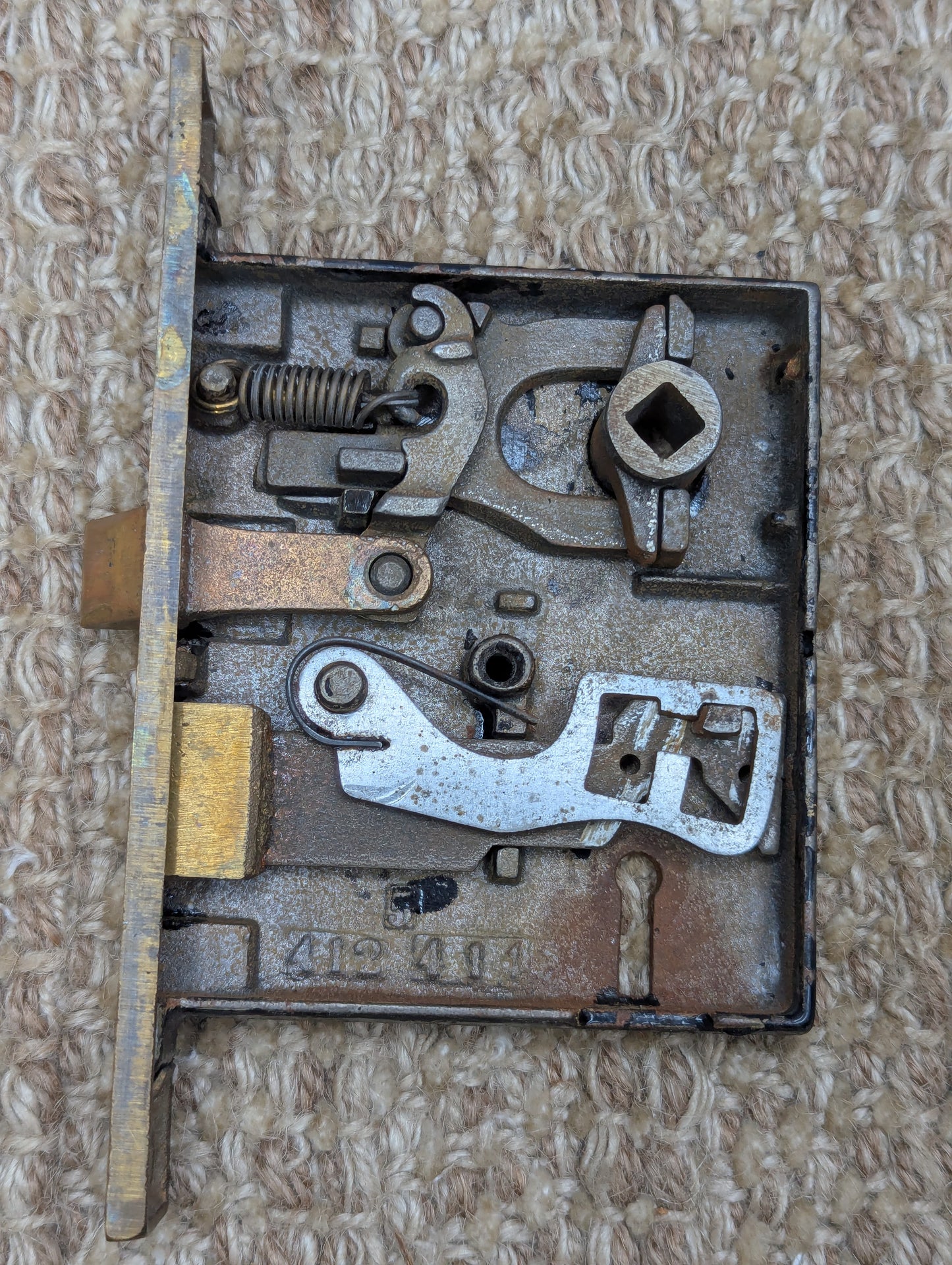 Antique Norwalk Interior Mortise Lock Door Hardware #412 #414