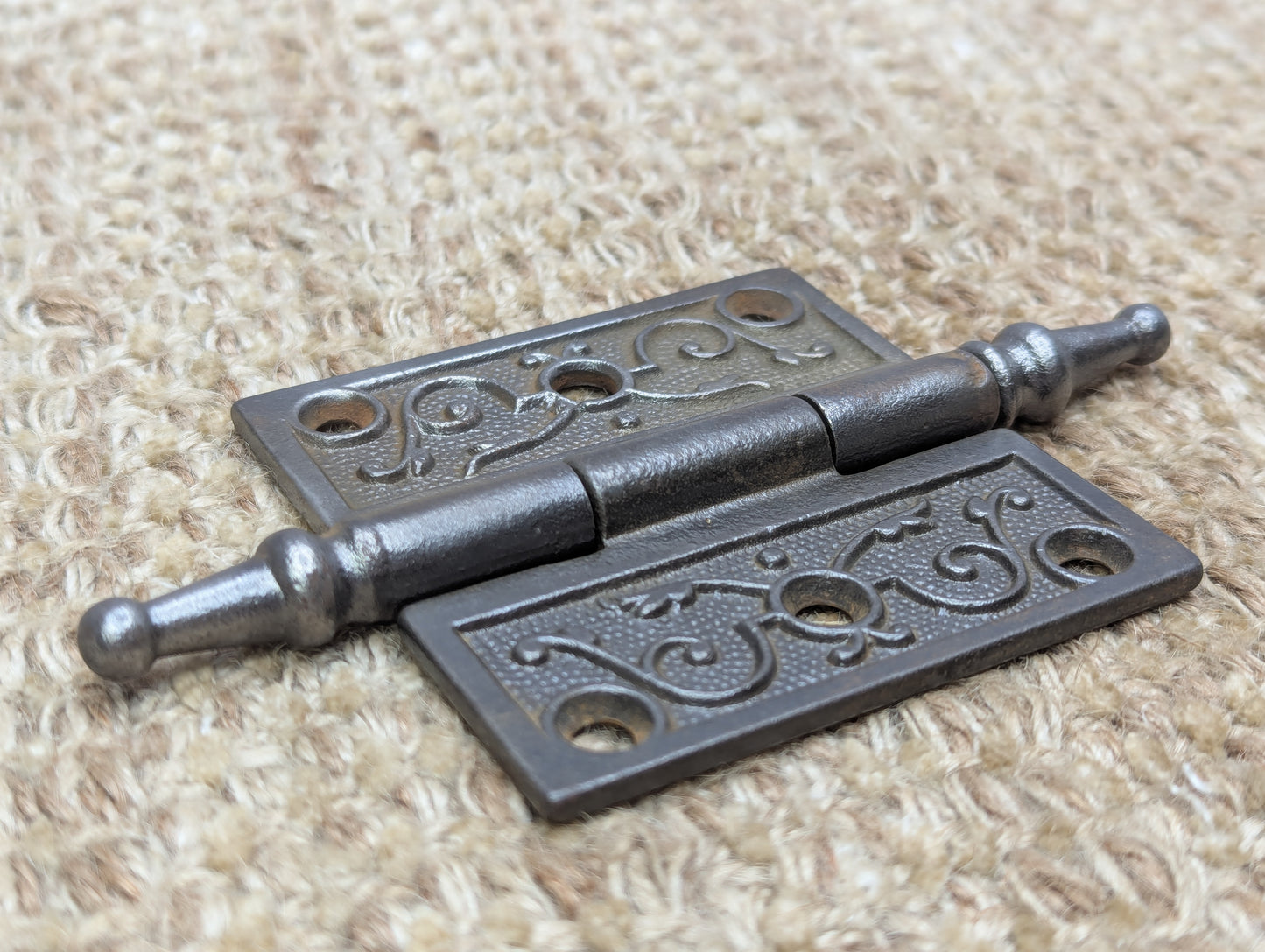 3" x 3" Antique Decorative Cast Iron Steeple Tip Hinge