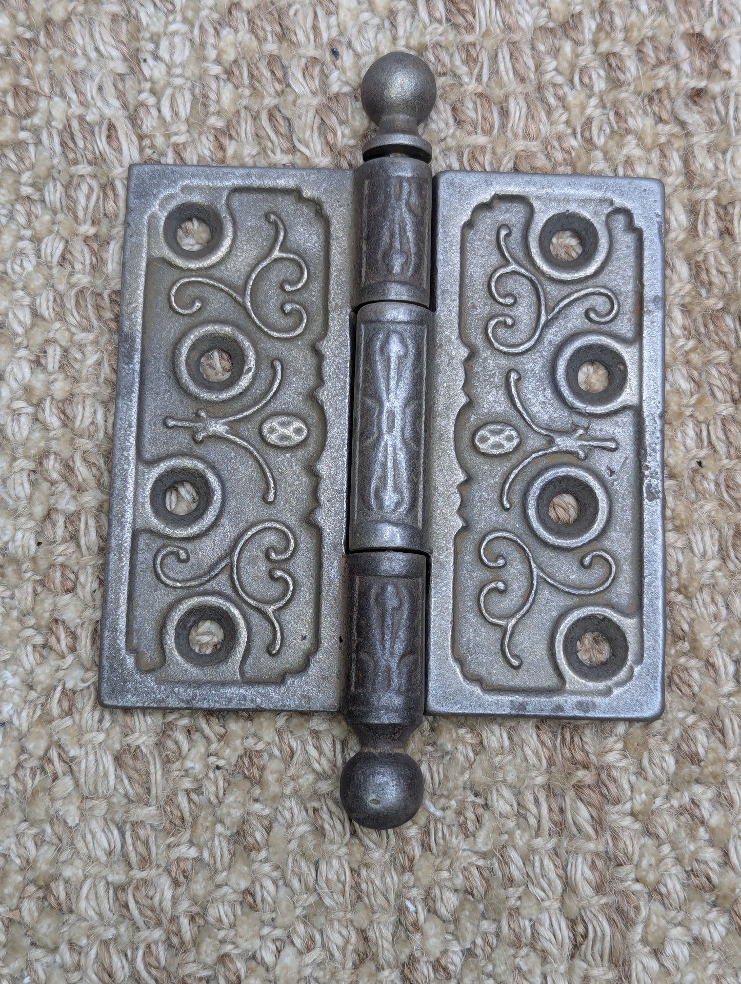4" x 4" Antique Decorative Cast Iron Ball Tip The Clark MFG CO Hinge