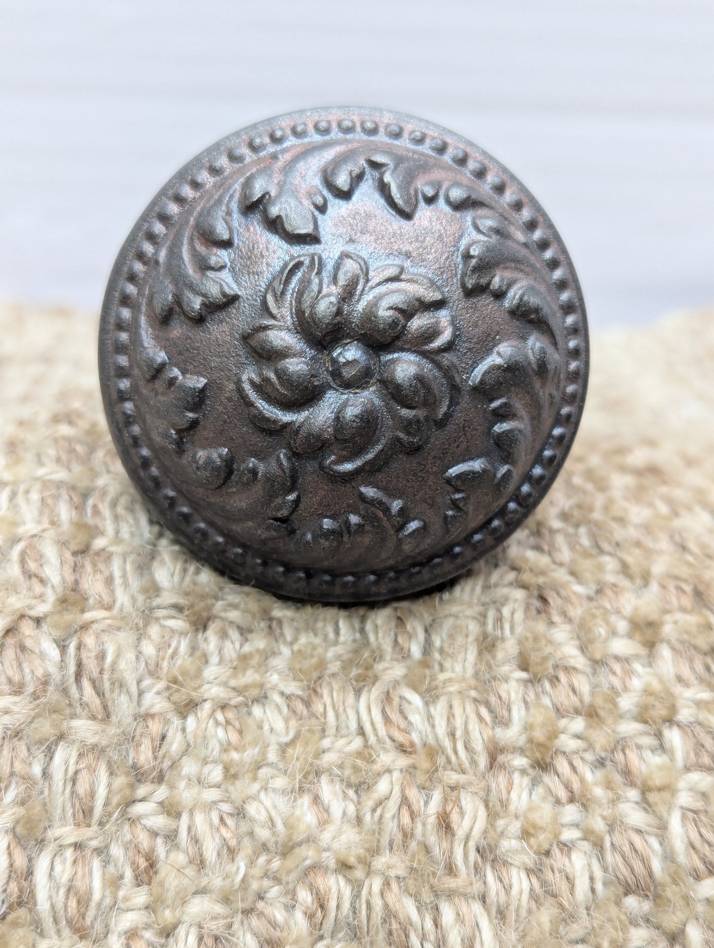 Antique Yale & Towne Monaco Cast Iron Door Knobs and Plates Set Circa 1905