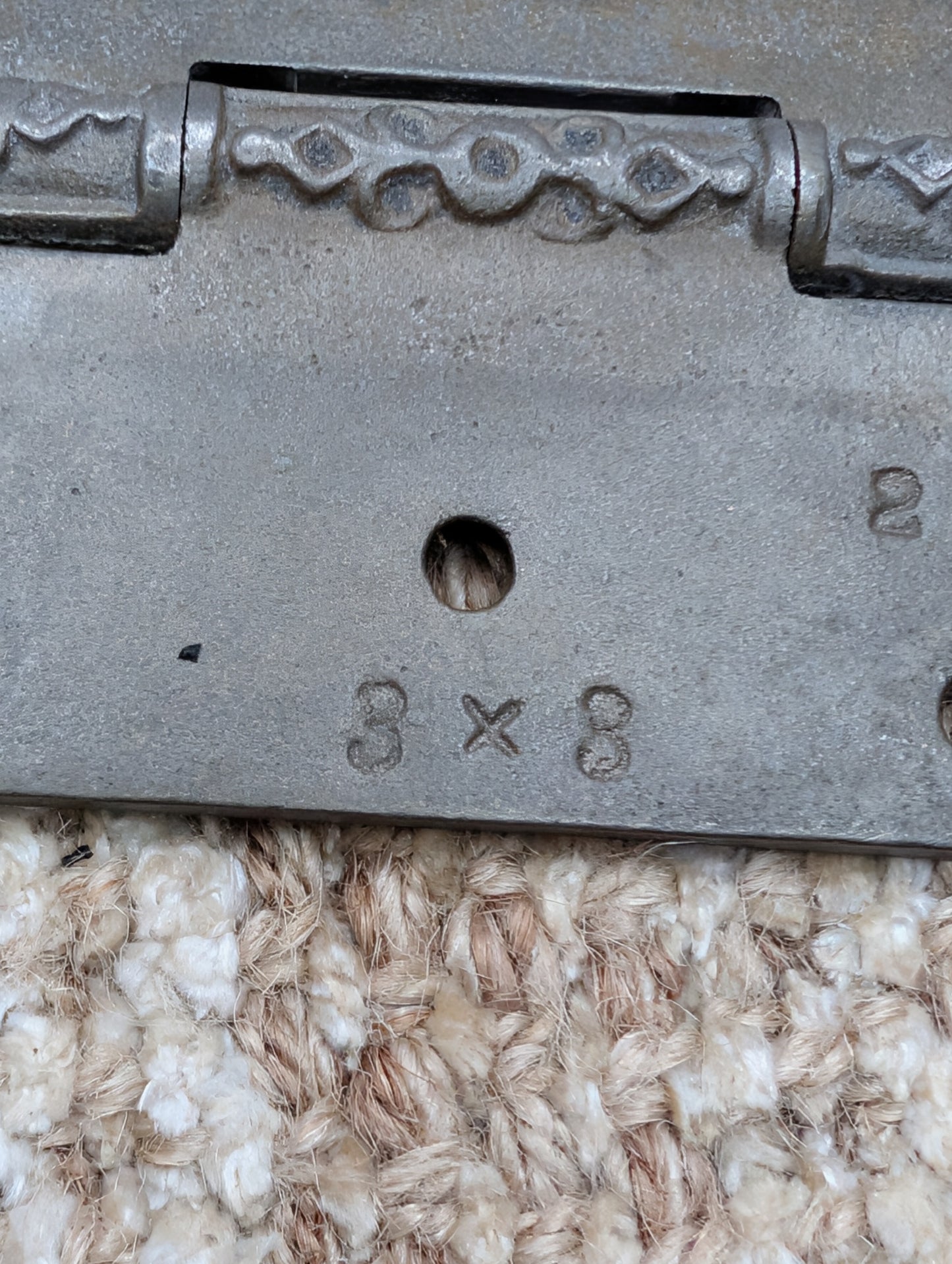 3" x 3" Antique Decorative Cast Iron Steeple Tip Hinge