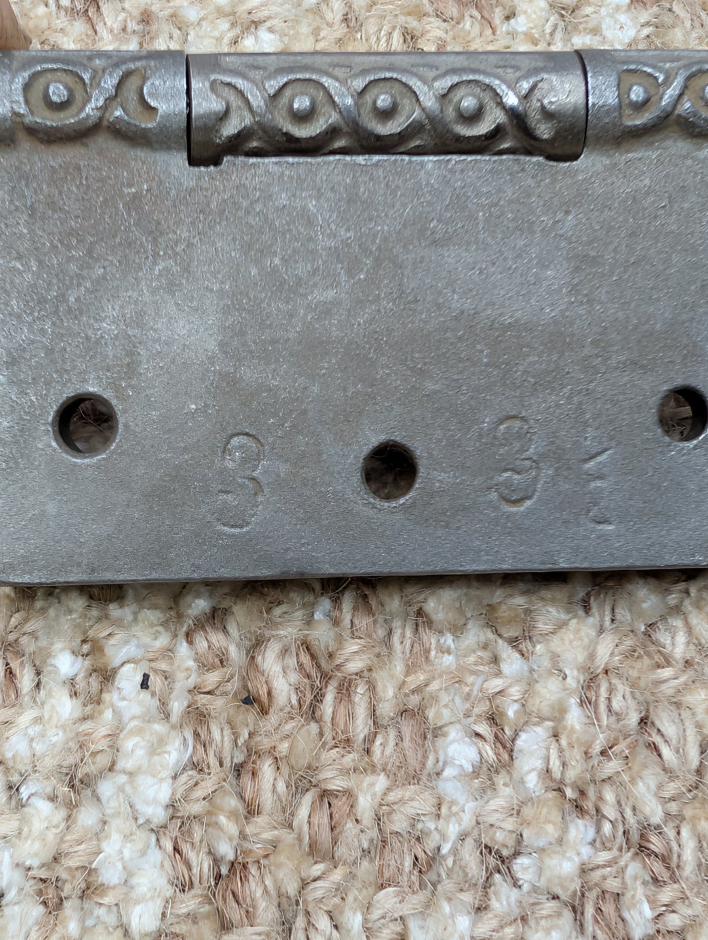 3 1/2" x 3" Antique Decorative Cast Iron Steeple Tip Hinge