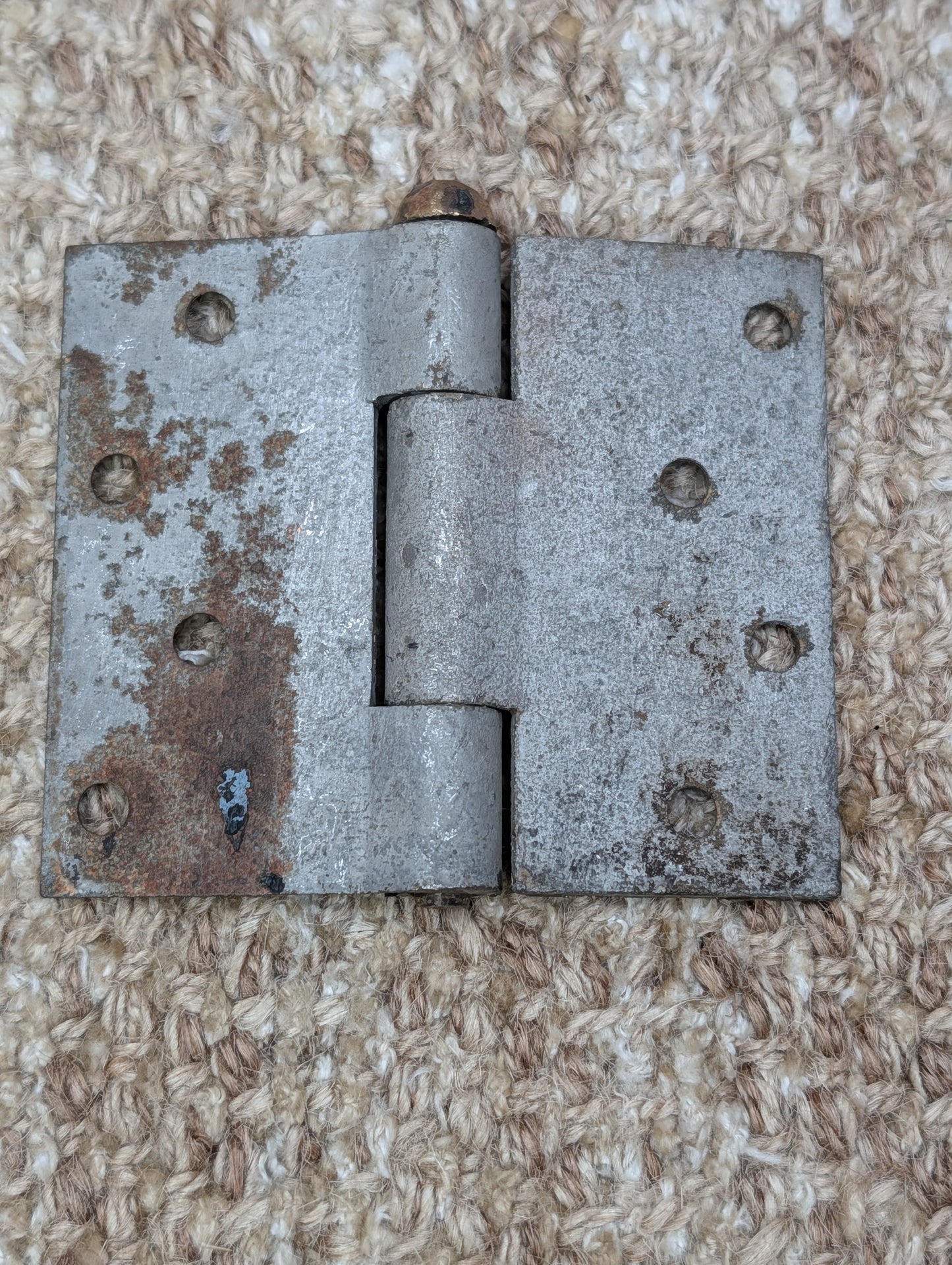 3 1/2" x 3" Antique Steel Butt Hinge With Brass/Bronze Pin Door Hardware