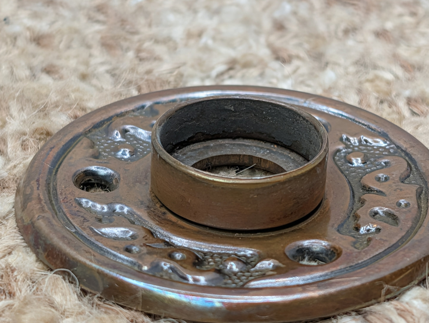 2" Antique Decorative Brass Rosette Escutcheon For Door Knob