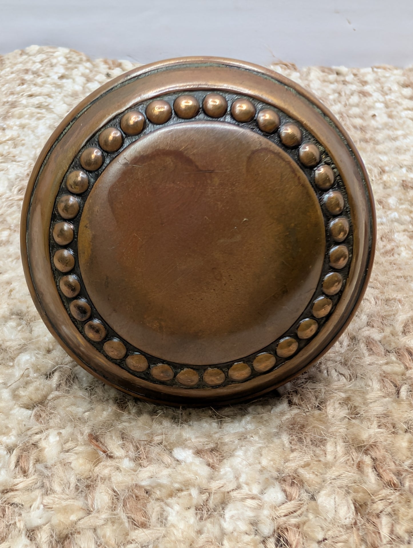 2 1/4" Antique Brass Concentric Beaded Door Knob Set Door Hardware